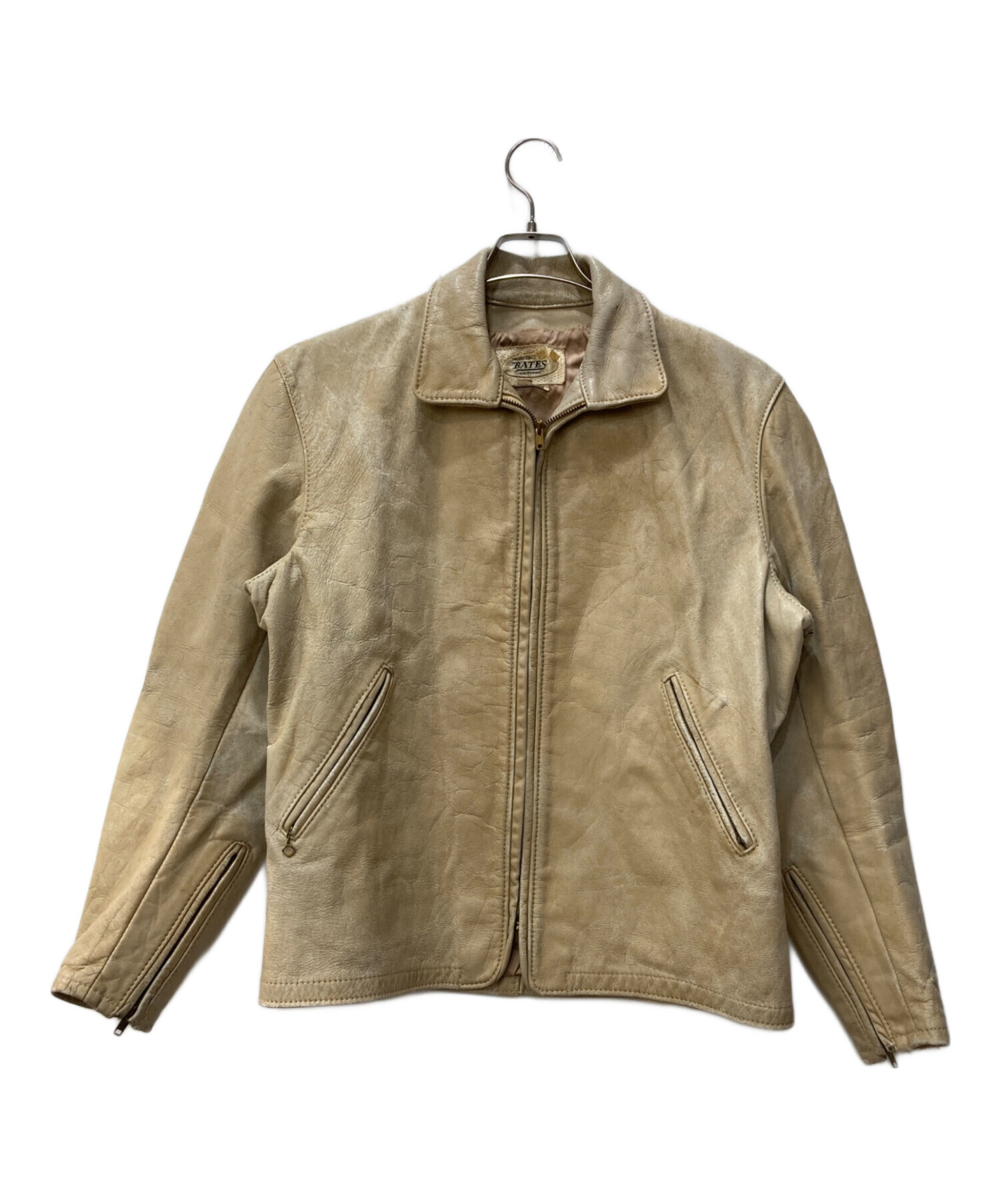 中古・古着通販】BATES (ベイツ) レザージャケット ベージュ サイズ:M 