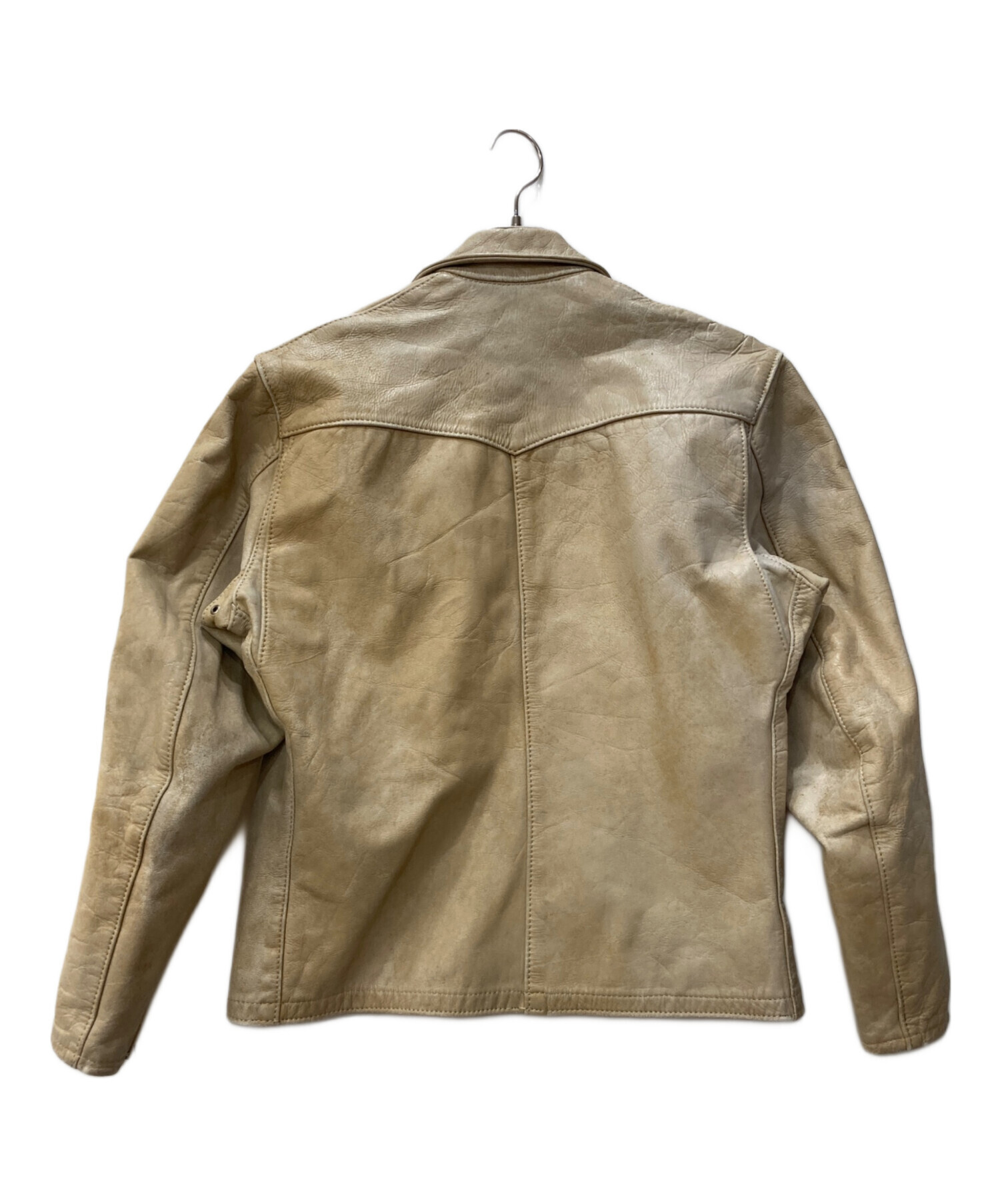 中古・古着通販】BATES (ベイツ) レザージャケット ベージュ サイズ:M 