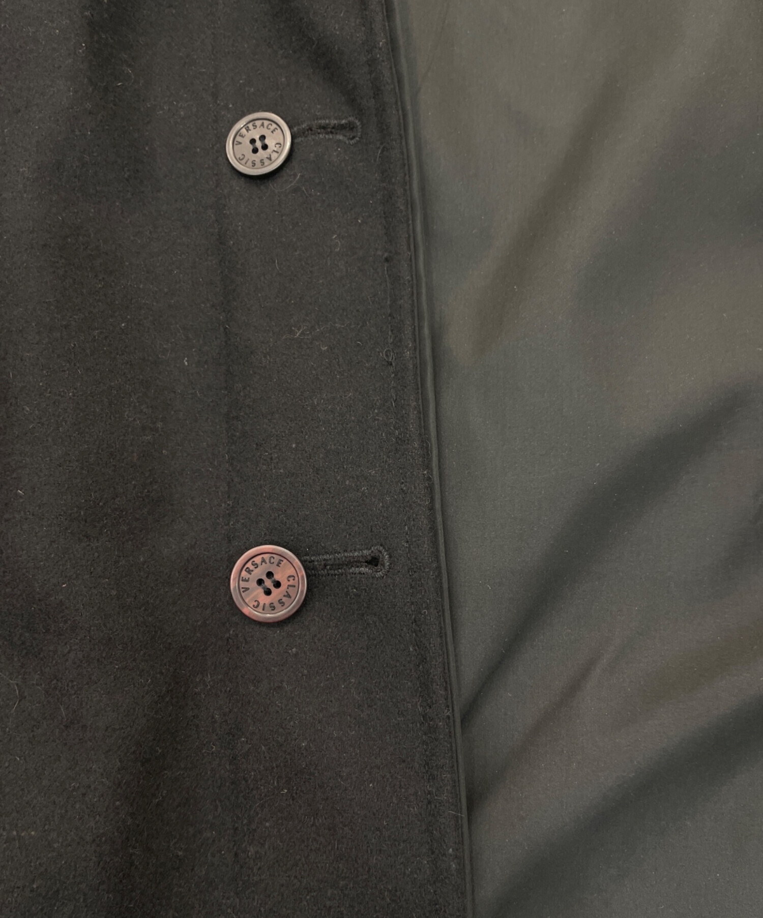 VERSACE CLASSIC ブラック ステンカラーコート リバーシブル 中古