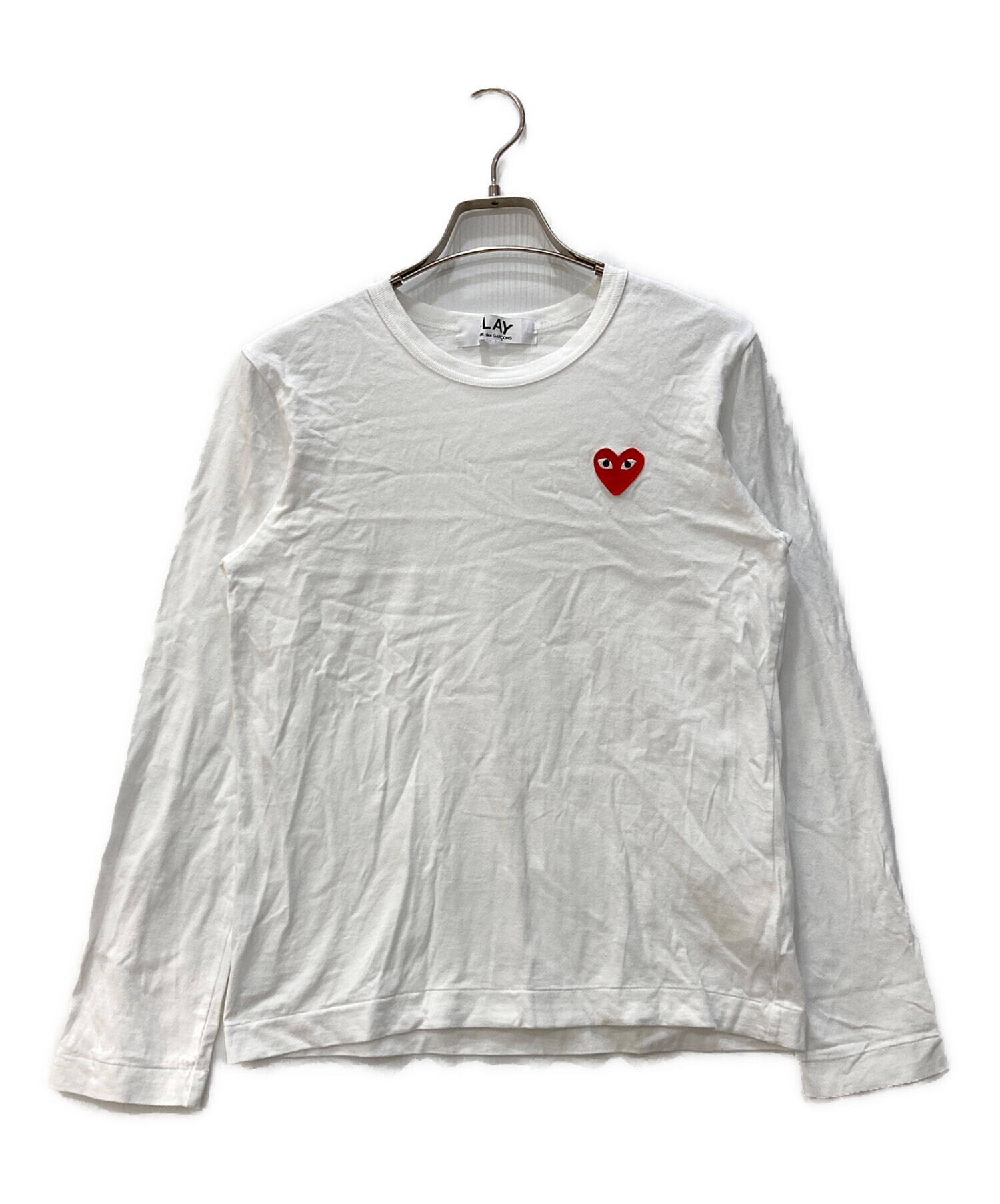 プレイ・コムデギャルソン カットソー サイズL ホワイト 胸ロゴ