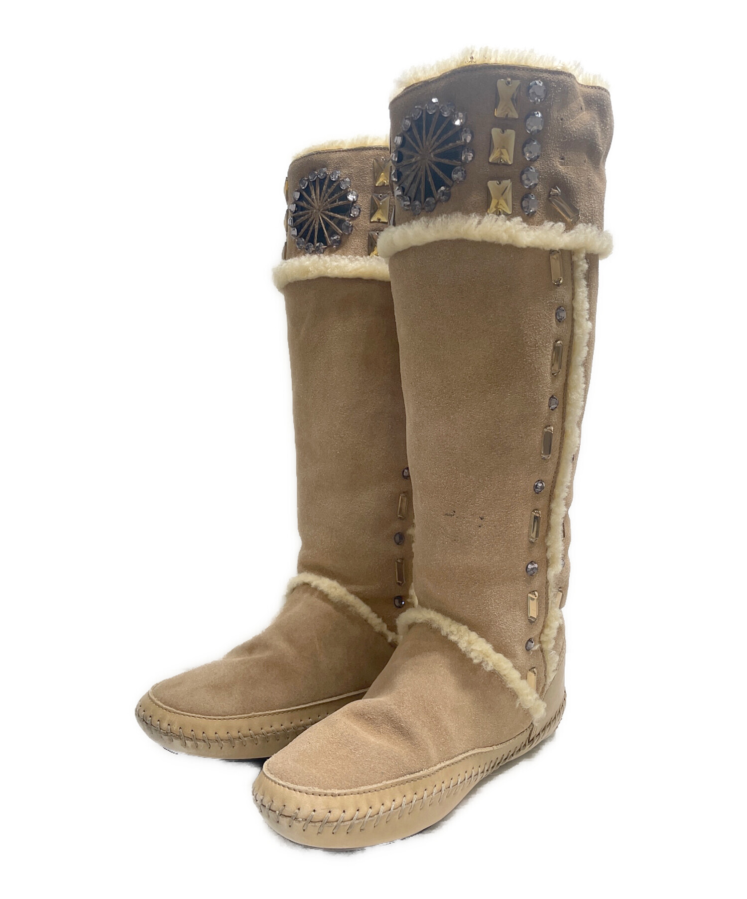 中古・古着通販】TORY BURCH (トリーバーチ) ビジュー付ロングムートン 