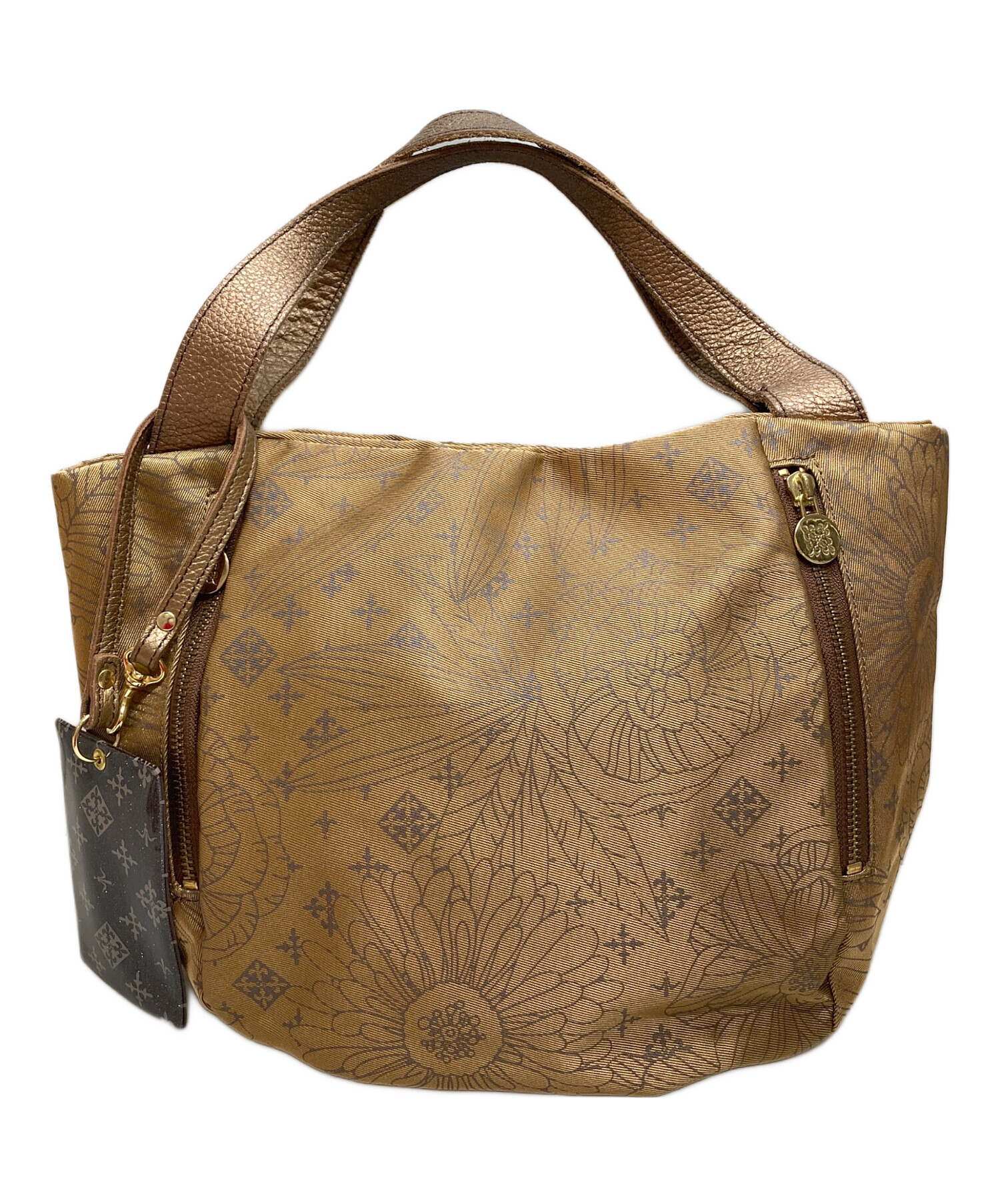 中古・古着通販】russet (ラシット) 花柄トートバッグ ゴールド 
