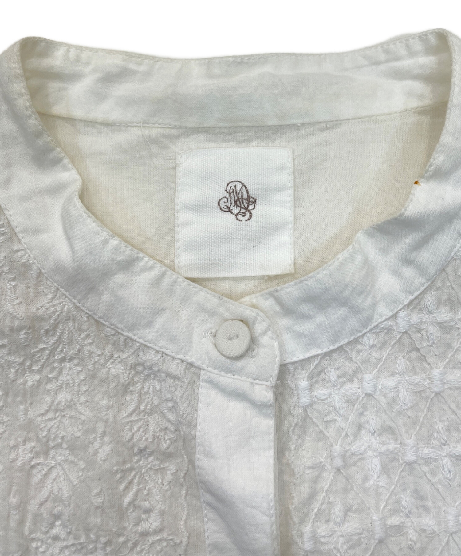 メゾンドソイル 刺繍入りホワイト長袖シャツ 【公式通販】