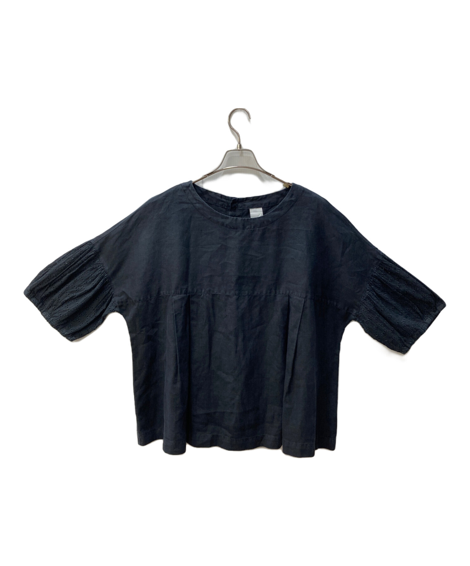 中古・古着通販】BASCO (バスコ) リネンブラウス ブラック サイズ:SIZE 