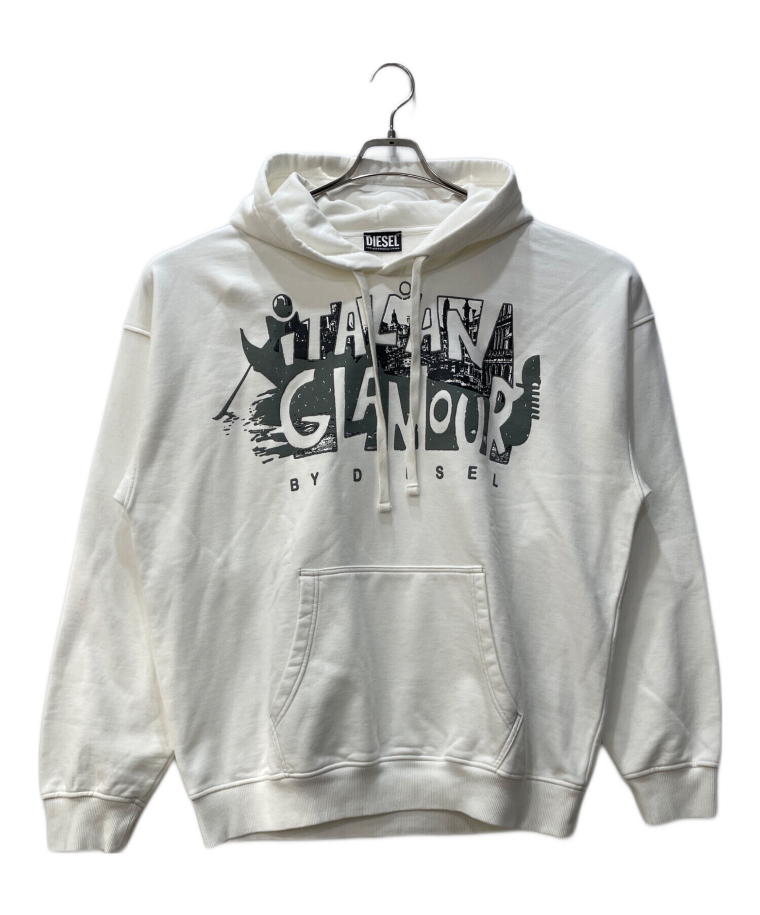中古・古着通販】DIESEL (ディーゼル) パーカー ホワイト サイズ:L 
