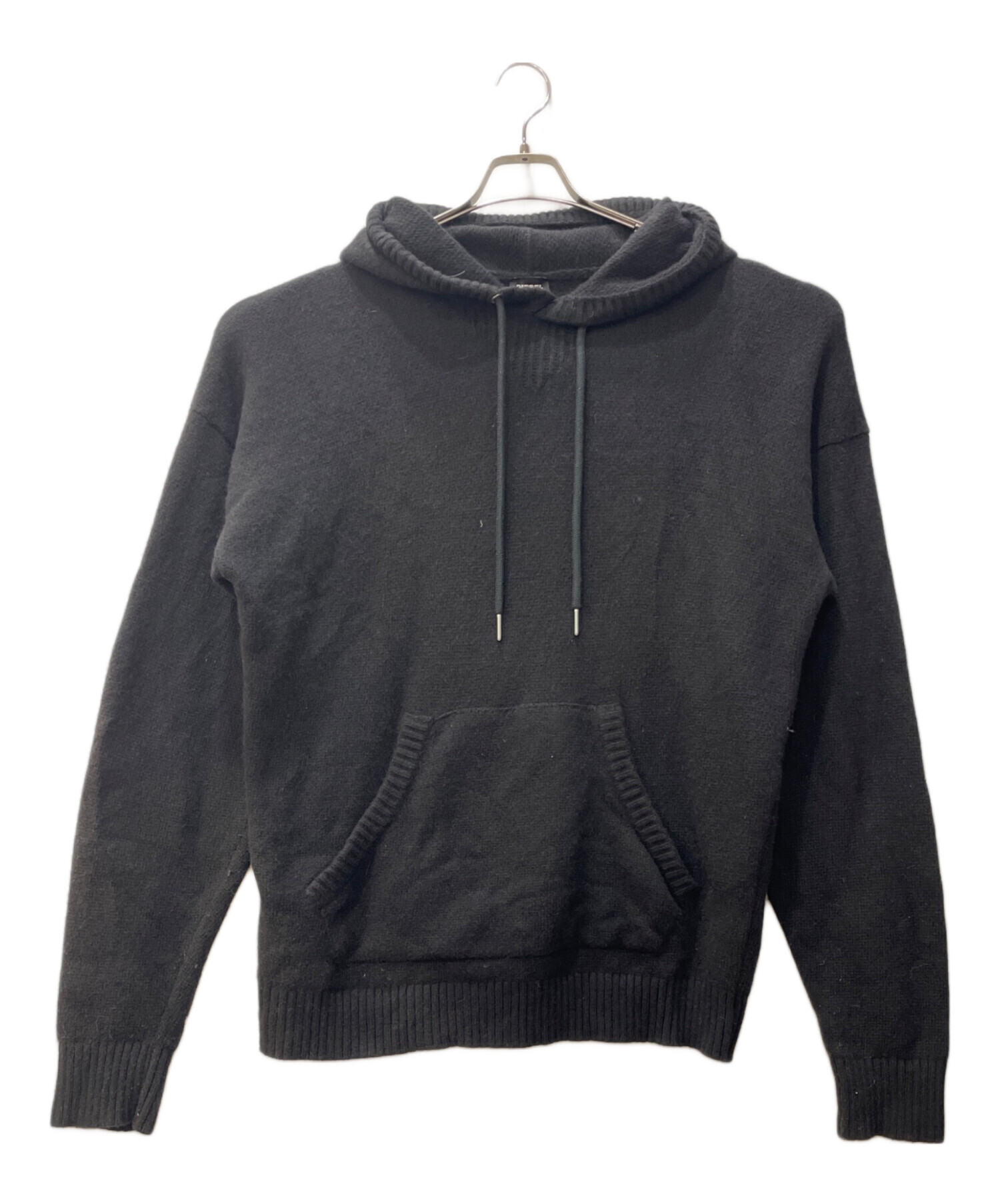 中古・古着通販】DIESEL (ディーゼル) ニットパーカー ブラック サイズ 