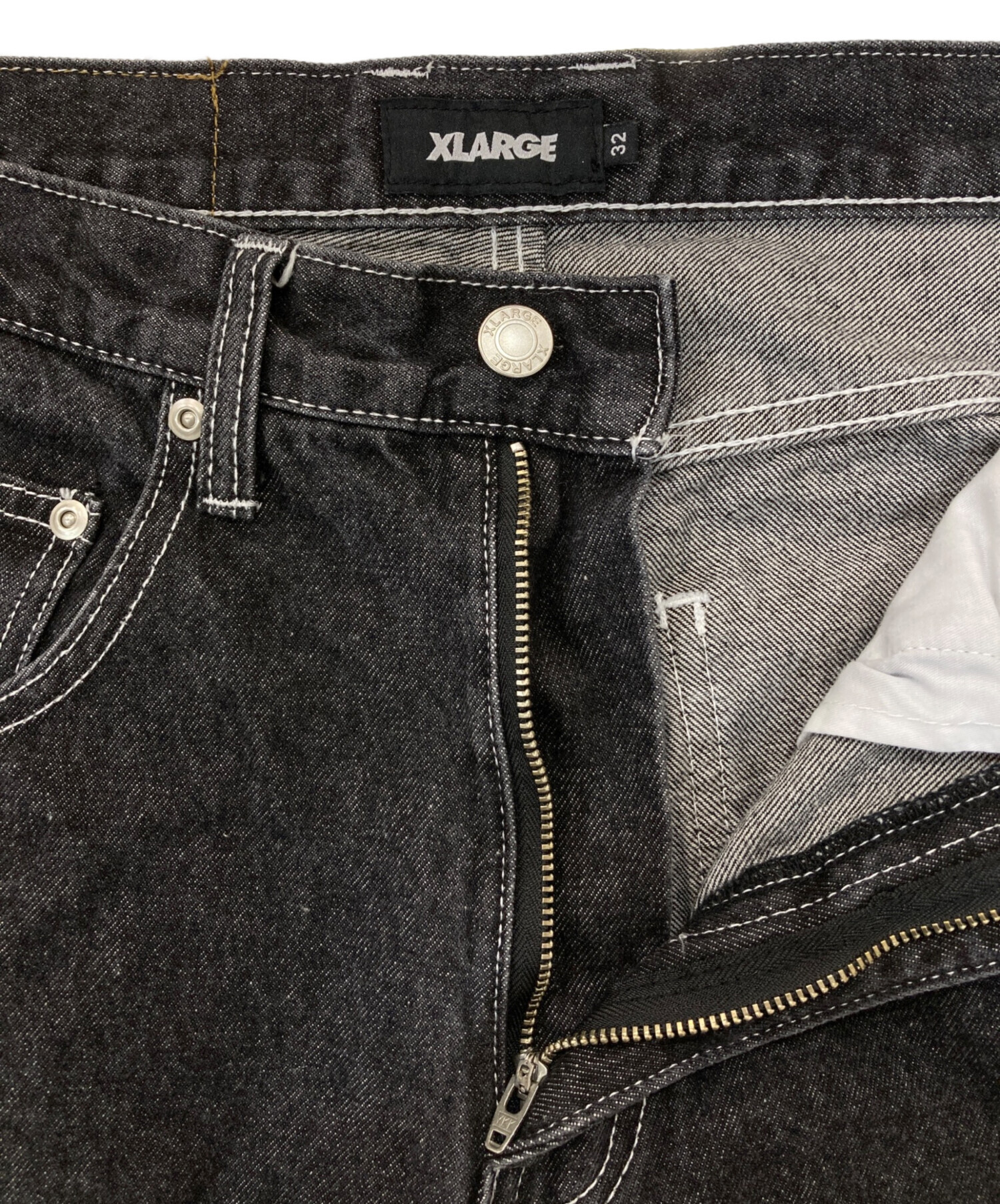 中古・古着通販】X-LARGE (エクストララージ) デニムパンツ ブラック