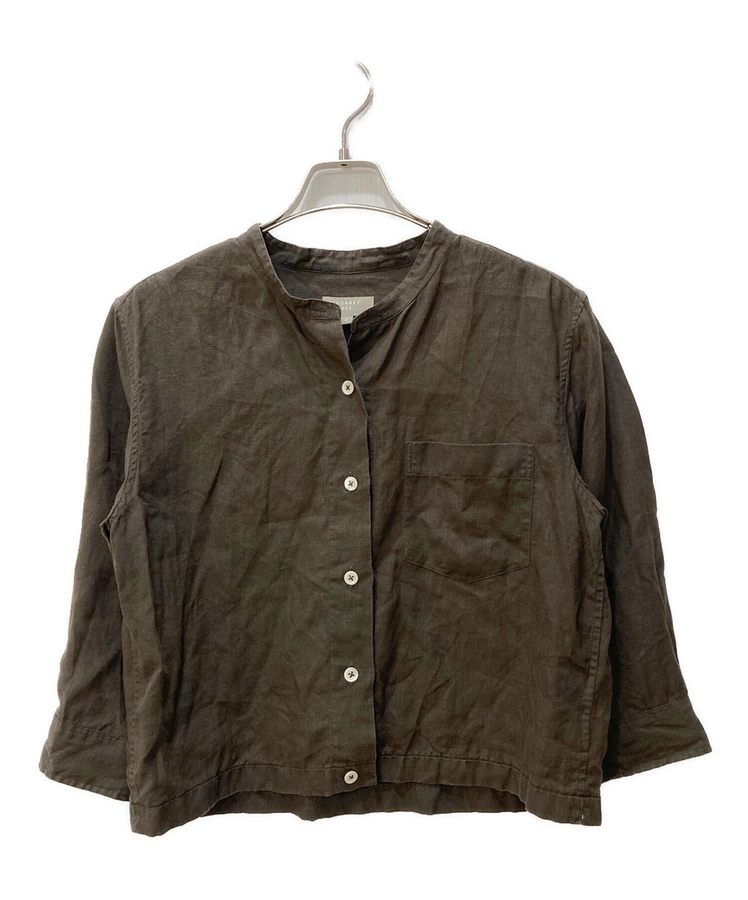 良品 MARGARET HOWELL マーガレットハウエル COTTON LINEN MHL シャツ ブラウス サイズ1 ブラウン レディース 古着 中古 USED MARGARET HOWELL - 良品 MARGARET HOWELL マーガレットハウエル COTTON
