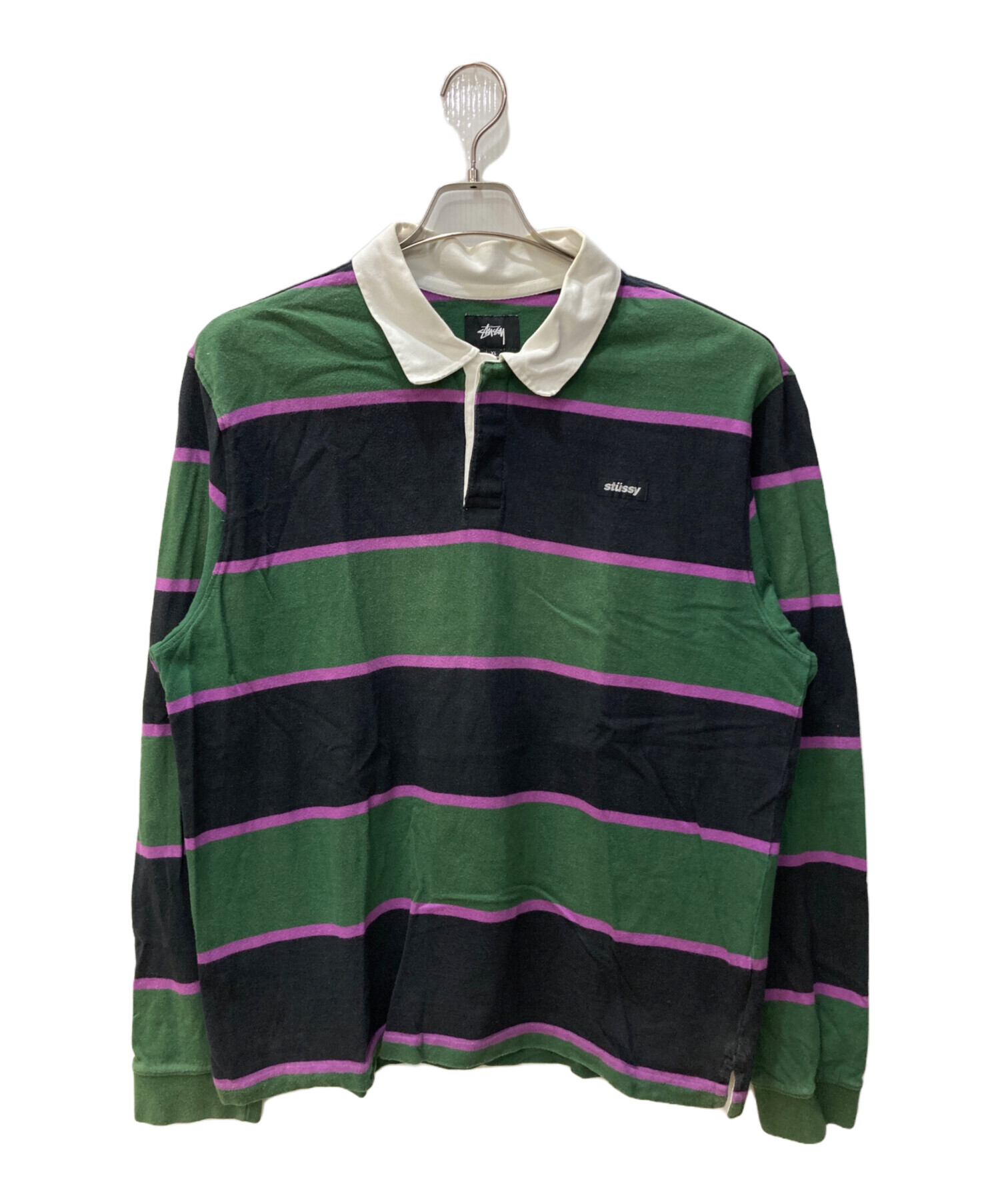 stussy　ラガーシャツ　Mサイズ STUSSY（ステューシー） ポロシャツ 長袖 メンズ Classic Stripe Rugby