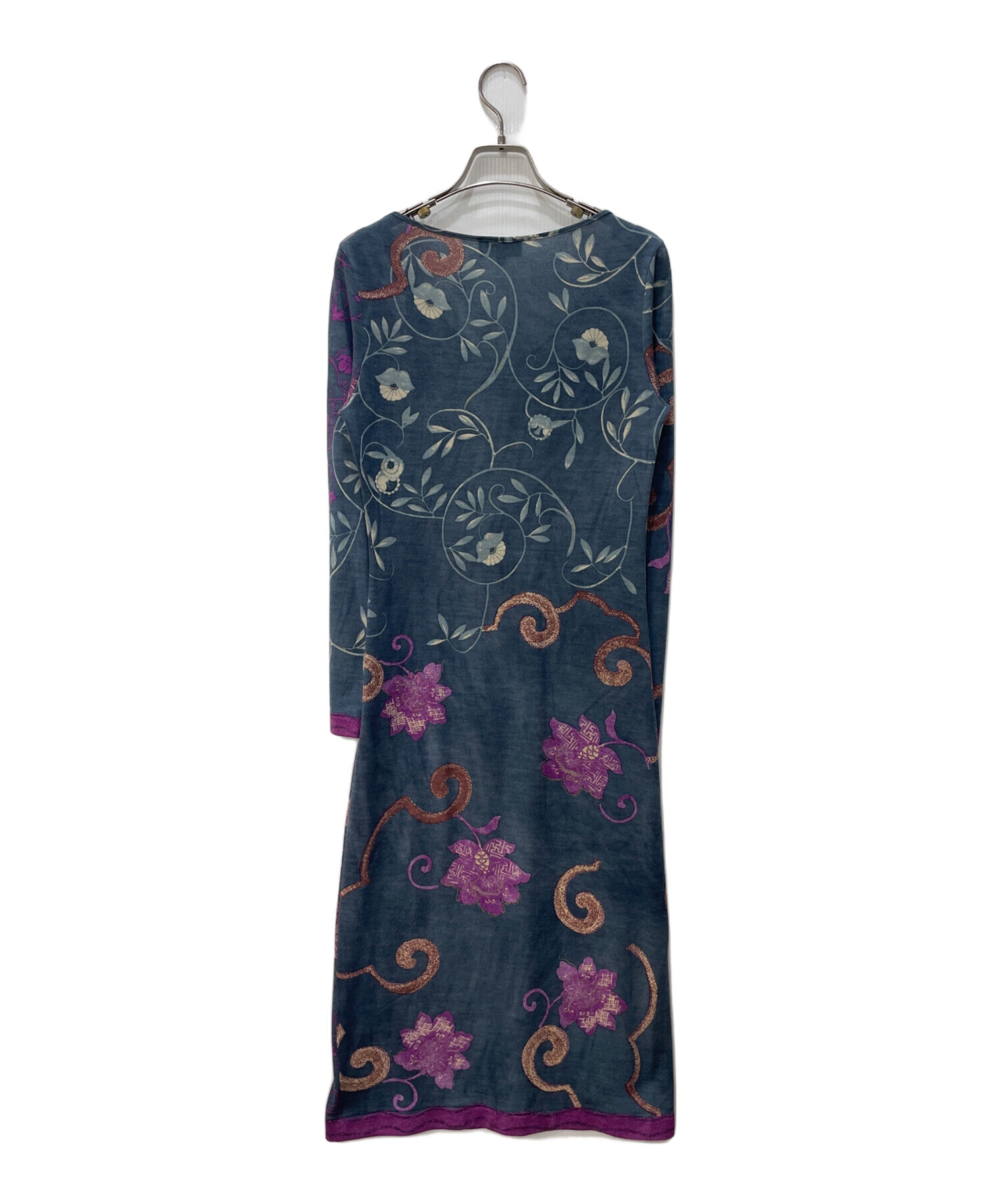 中古・古着通販】ETRO (エトロ) ウール総柄ワンピース グリーン サイズ 