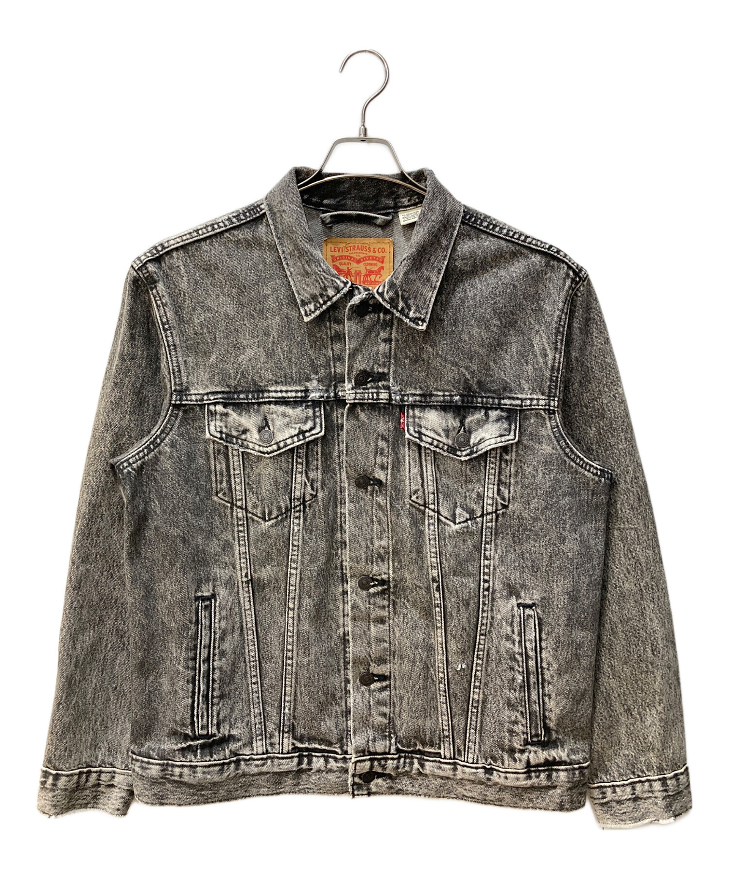 Levi's ダメージ加工 ブラックデニムジャケット XL 中古・古着通販】LEVI'S (リーバイス) ダメージ加工デニムジャケット