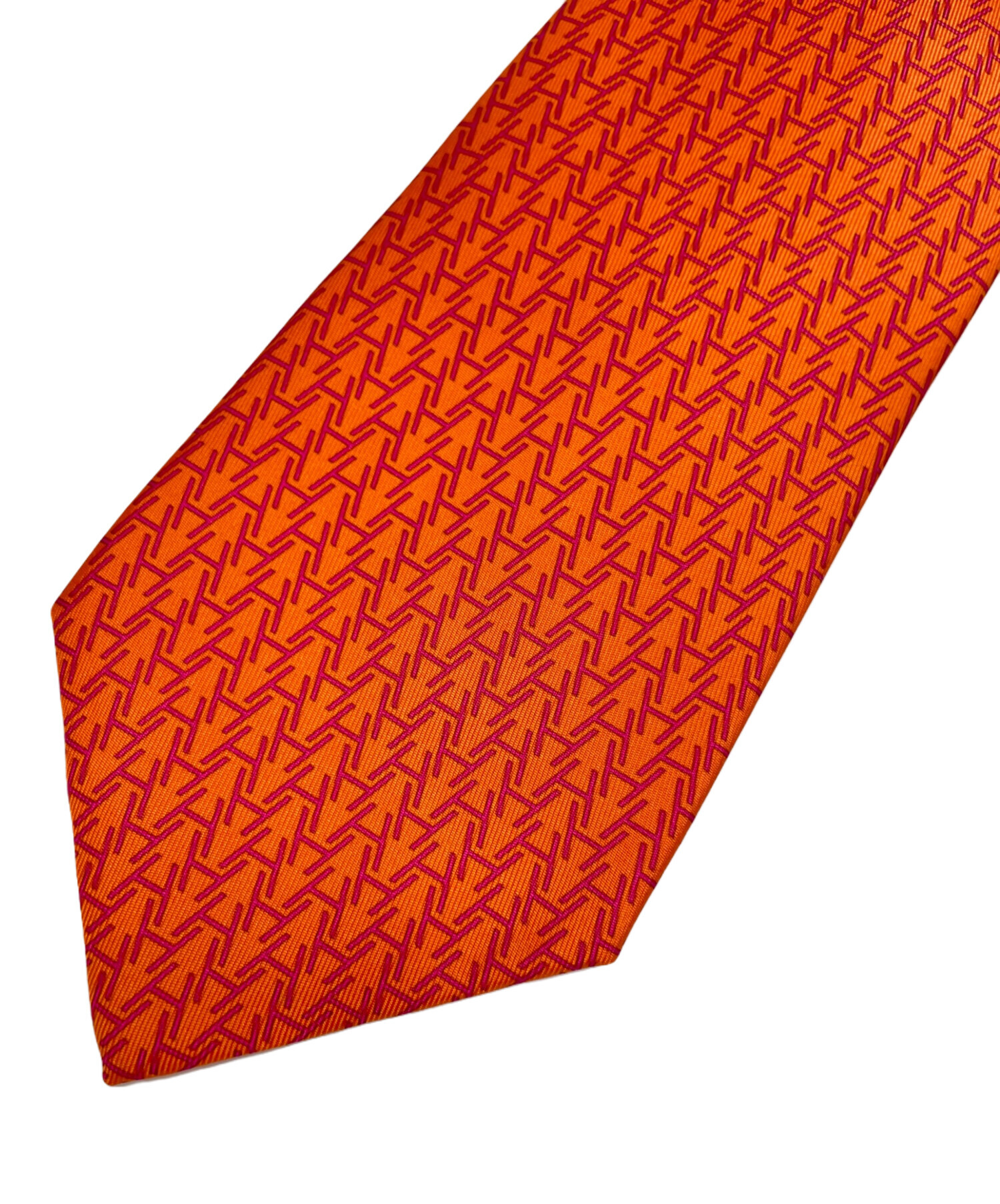 中古・古着通販】HERMES (エルメス) ネクタイ オレンジ サイズ:サイズ