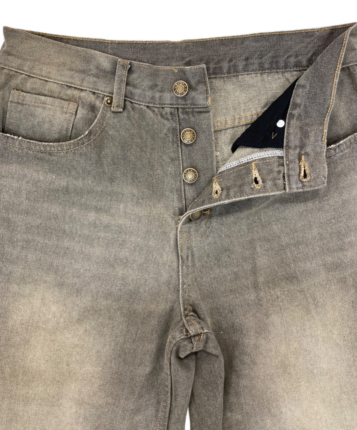 中古・古着通販】BELVET (BELVET) WASHED BUTTON-FLY FLARE DENIM