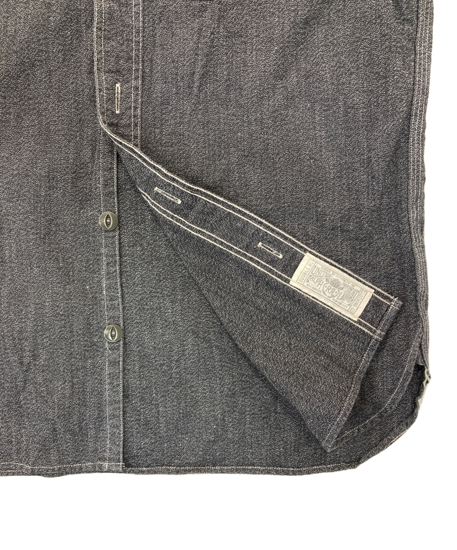 中古・古着通販】RRL (ダブルアールエル) ブラックシャンブレーシャツ 