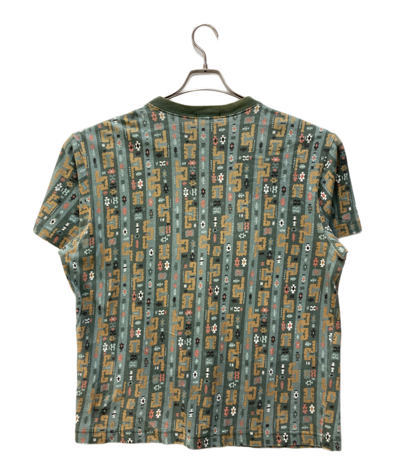 中古・古着通販】stussy (ステューシー) 総柄Tシャツ カーキ サイズ:L 