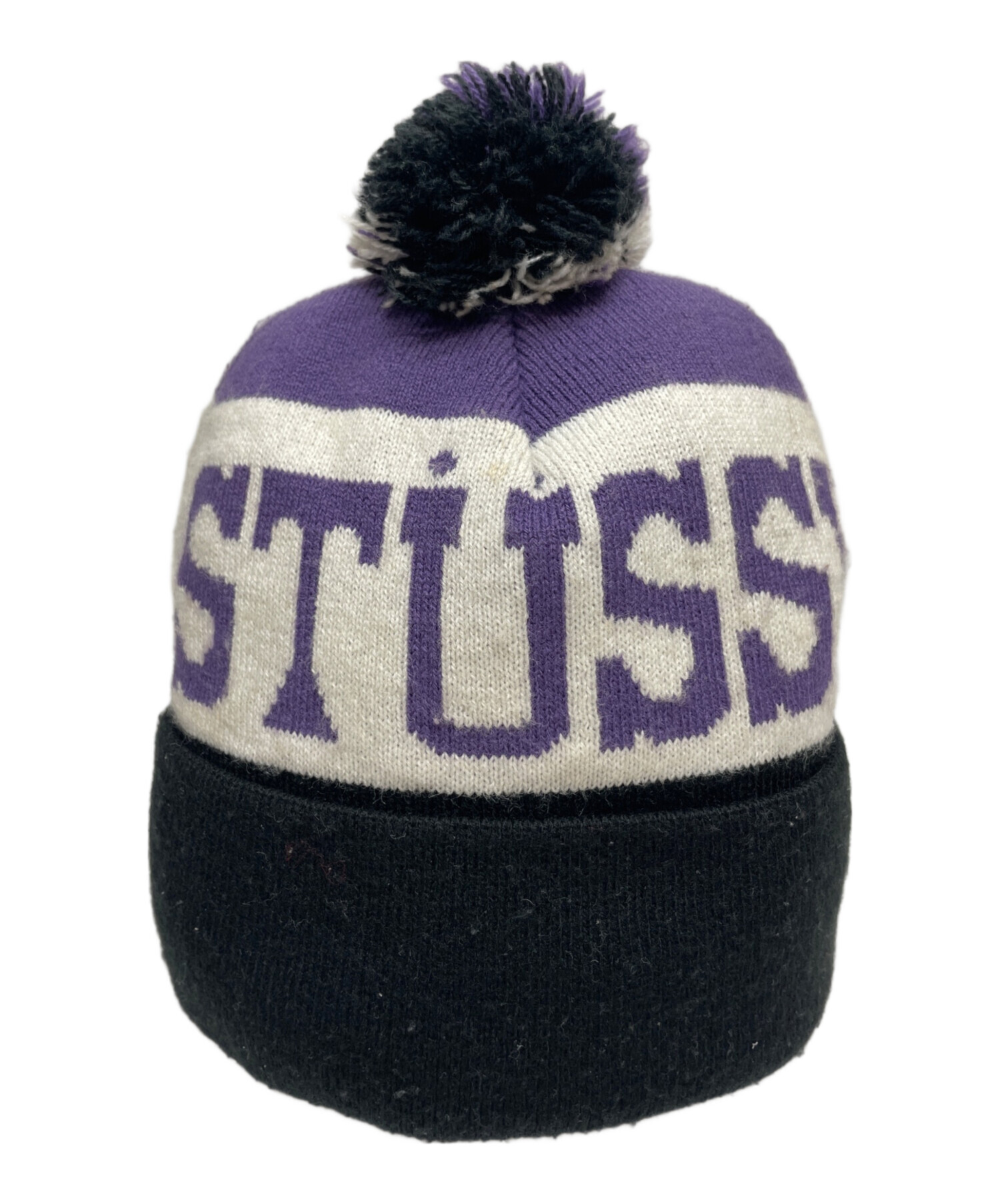 Stussy ポンポン付き紫ニット帽 STUSSY（ステューシー） ニット帽 