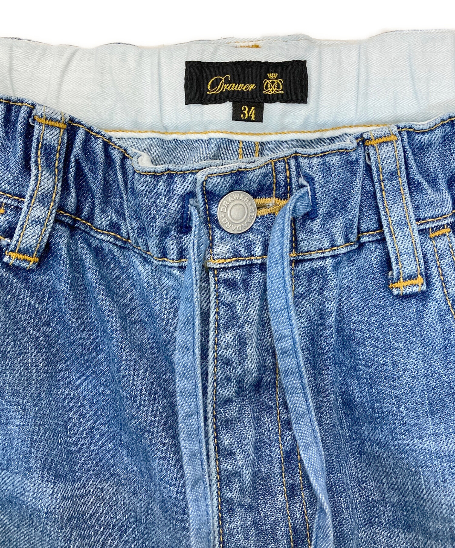 中古・古着通販】DRAWER (ドゥロワー) ブリーチデニム5Pドロストパンツ