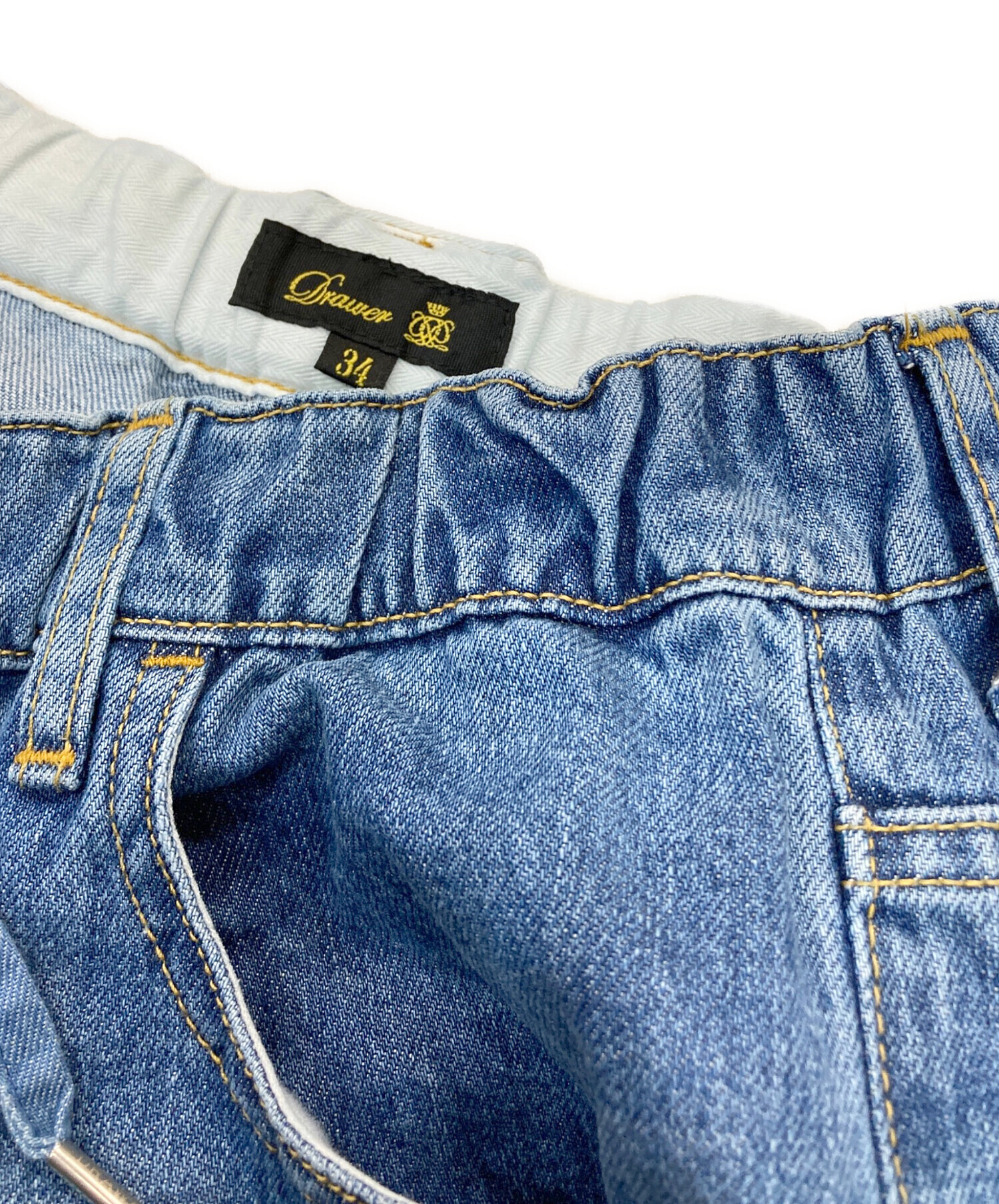 中古・古着通販】DRAWER (ドゥロワー) ブリーチデニム5Pドロストパンツ