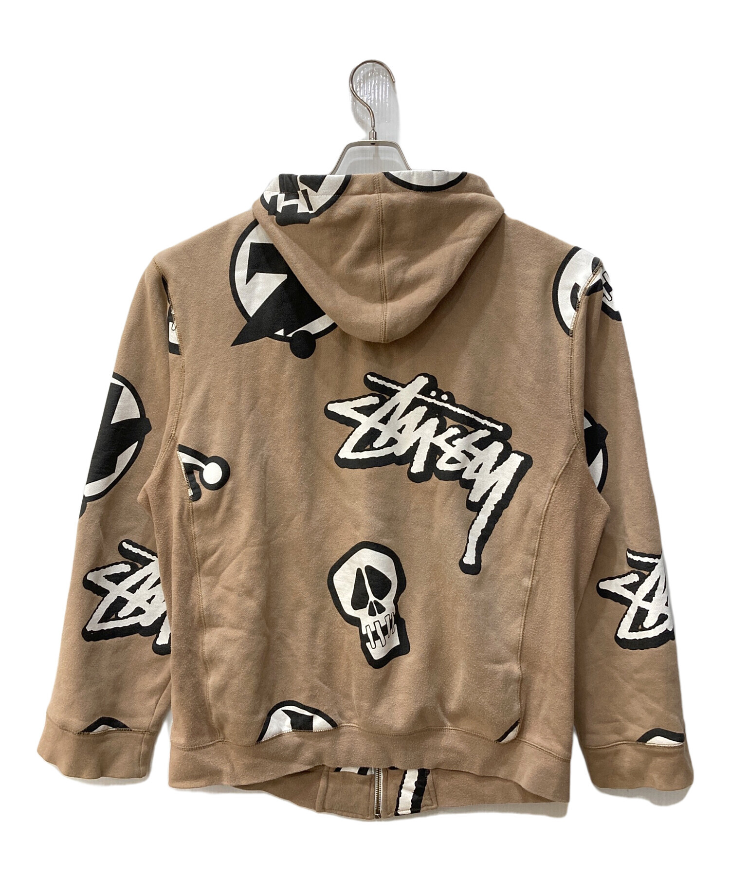 中古・古着通販】stussy (ステューシー) ジップパーカー ベージュ 