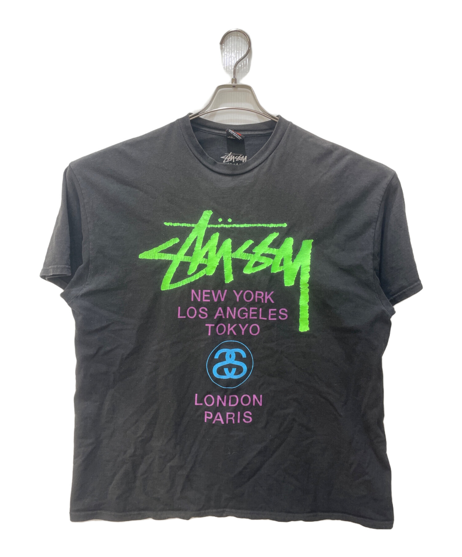 中古・古着通販】stussy (ステューシー) プリントTシャツ ブラック 