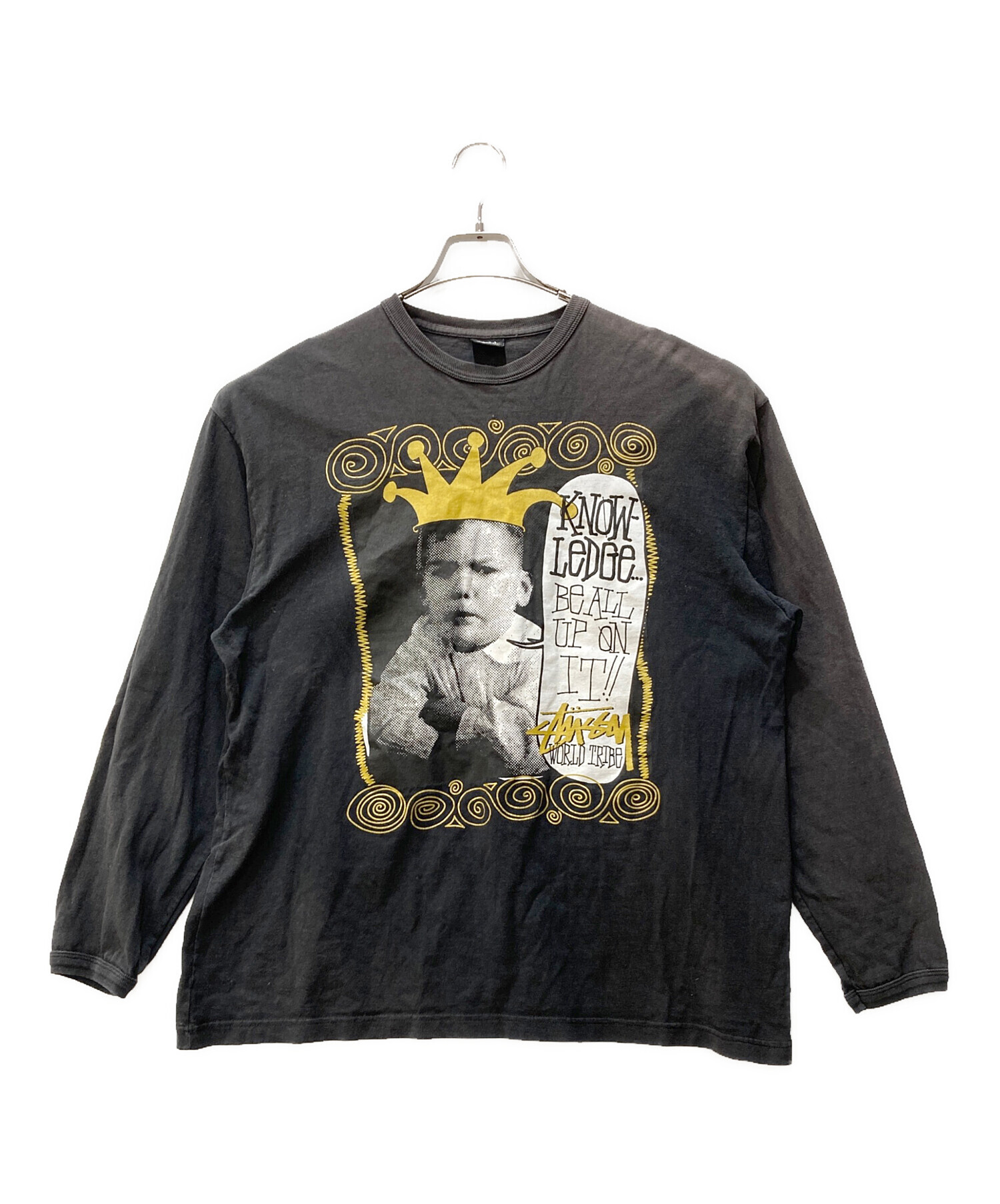 中古・古着通販】stussy (ステューシー) 長袖Tシャツ ブラック サイズ 