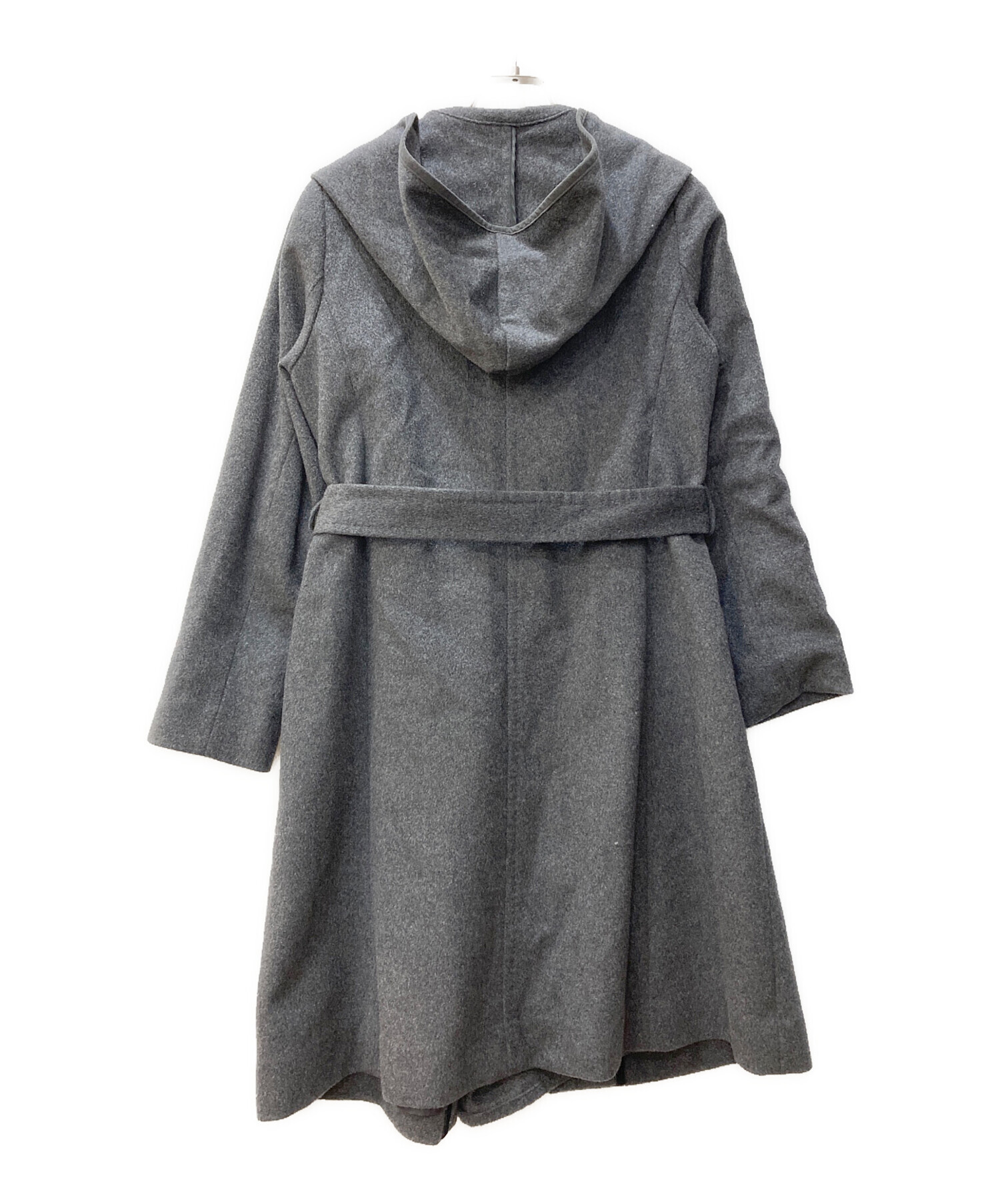 中古・古着通販】INED (イネド) カシミヤ100％フーデッドコート グレー 