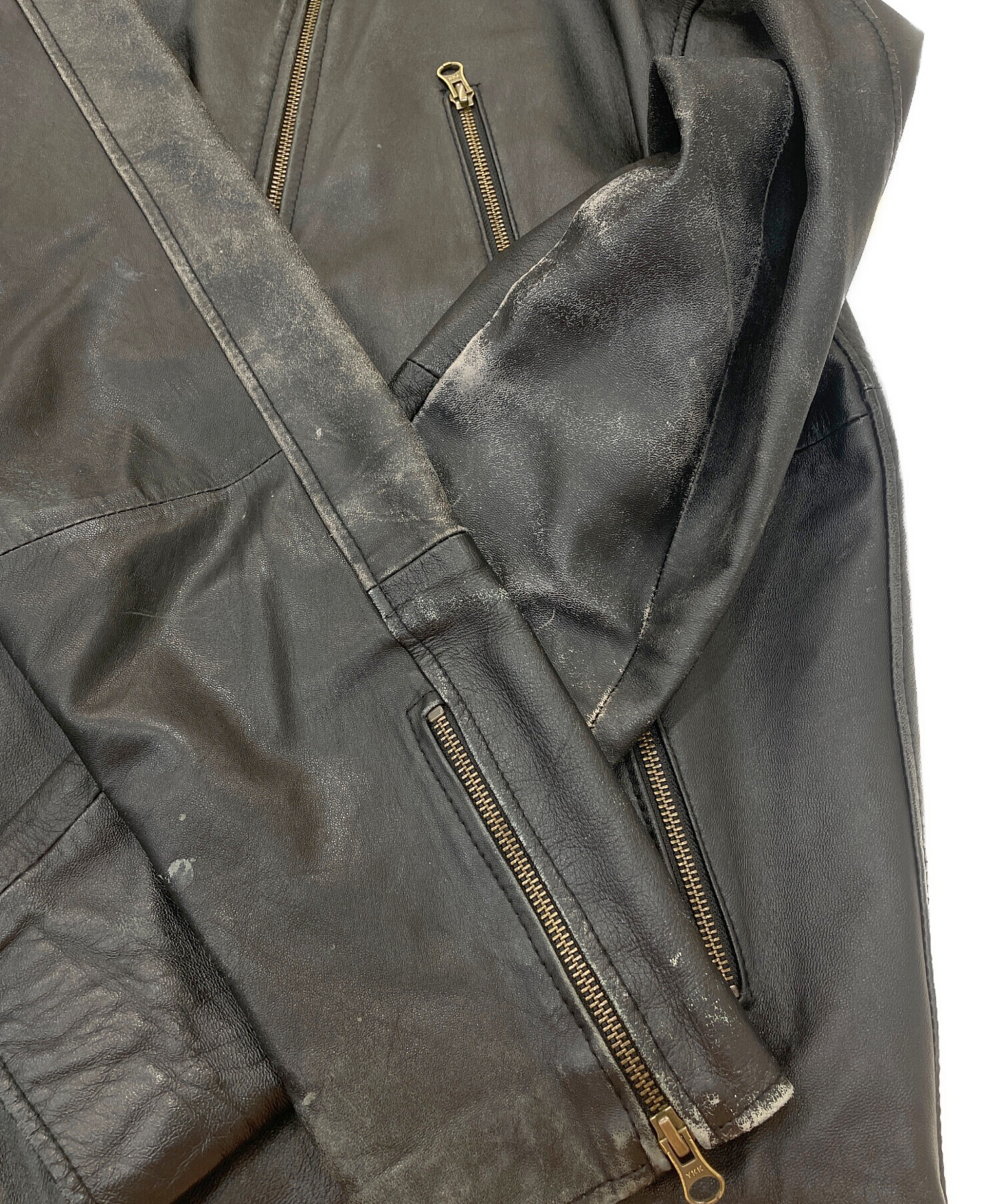 中古・古着通販】MONO-MART (モノマート) ラムレザーライダース 