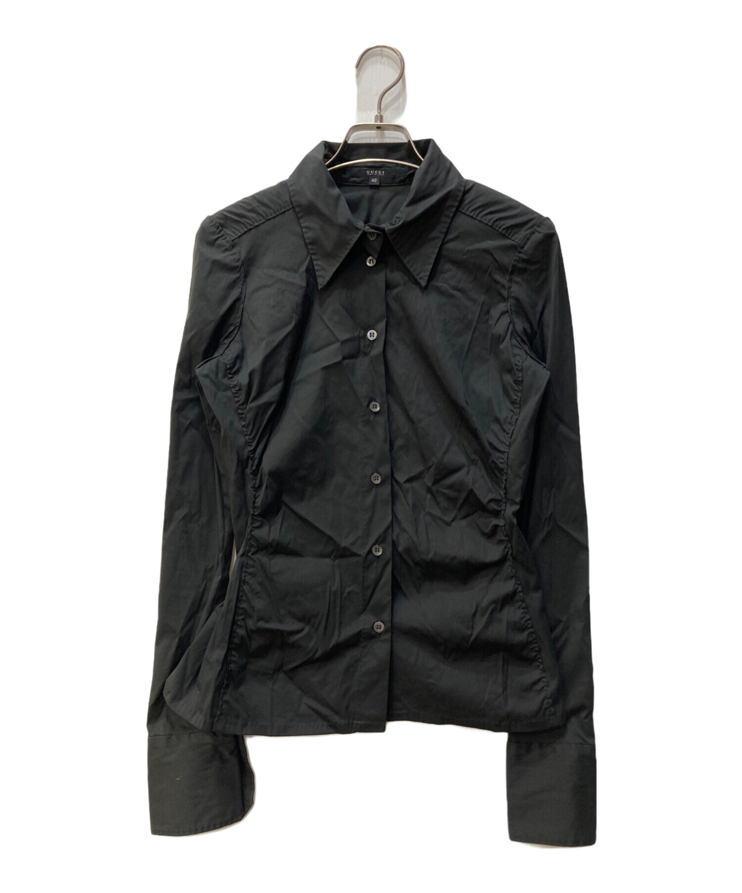 中古・古着通販】GUCCI (グッチ) コットンシャツ ブラック サイズ:40 