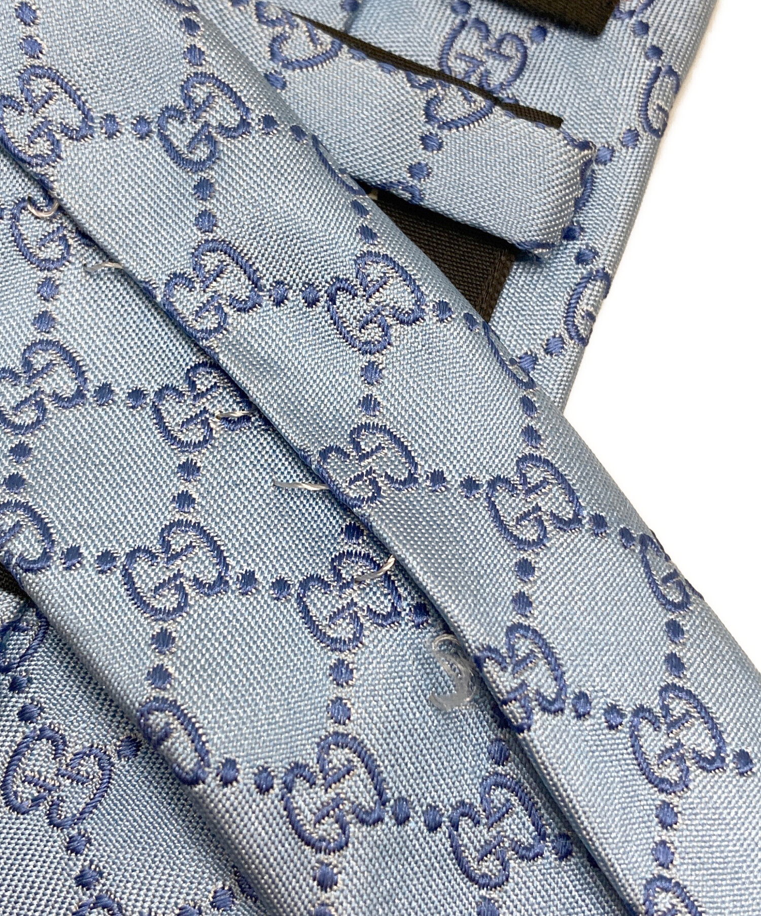 中古・古着通販】GUCCI (グッチ) GGシルクジャガードネクタイ ブルー  