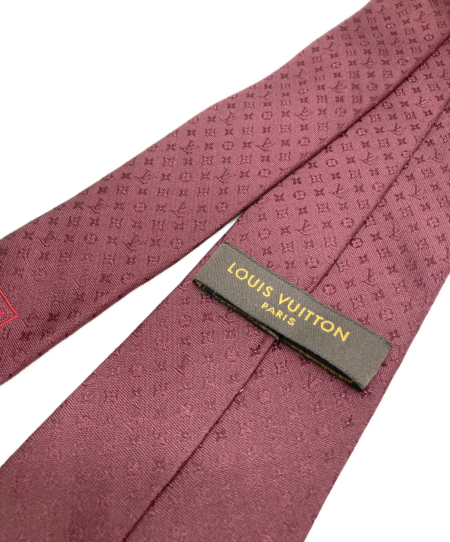未使用級 LOUIS VUITTON ネクタイ クラヴァットモノグラム レッド 未使用級 LOUIS VUITTON ネクタイ クラヴァットモノグラム レッド