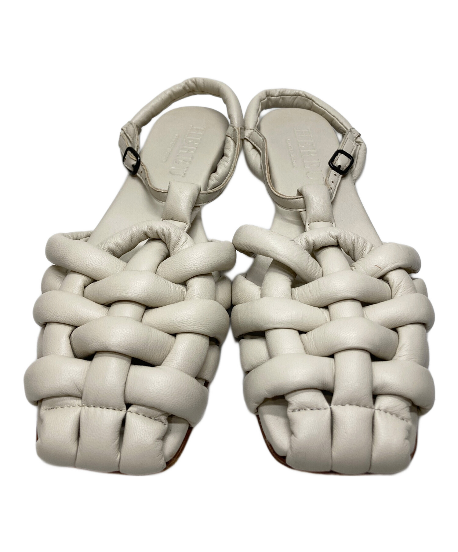 中古・古着通販】HEREU (ヘリュー) レザーサンダル ベージュ サイズ:37