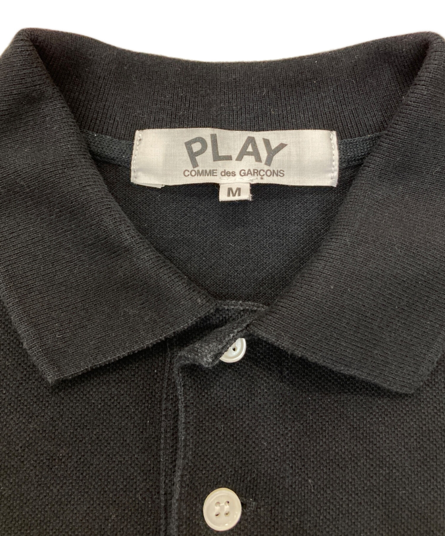 国内正規 PLAY プレイ コムデギャルソン ポロシャツ ブラック グレー PLAY COMME des GARCONS（プレイコムデギャルソン）ポロシャツ 黒