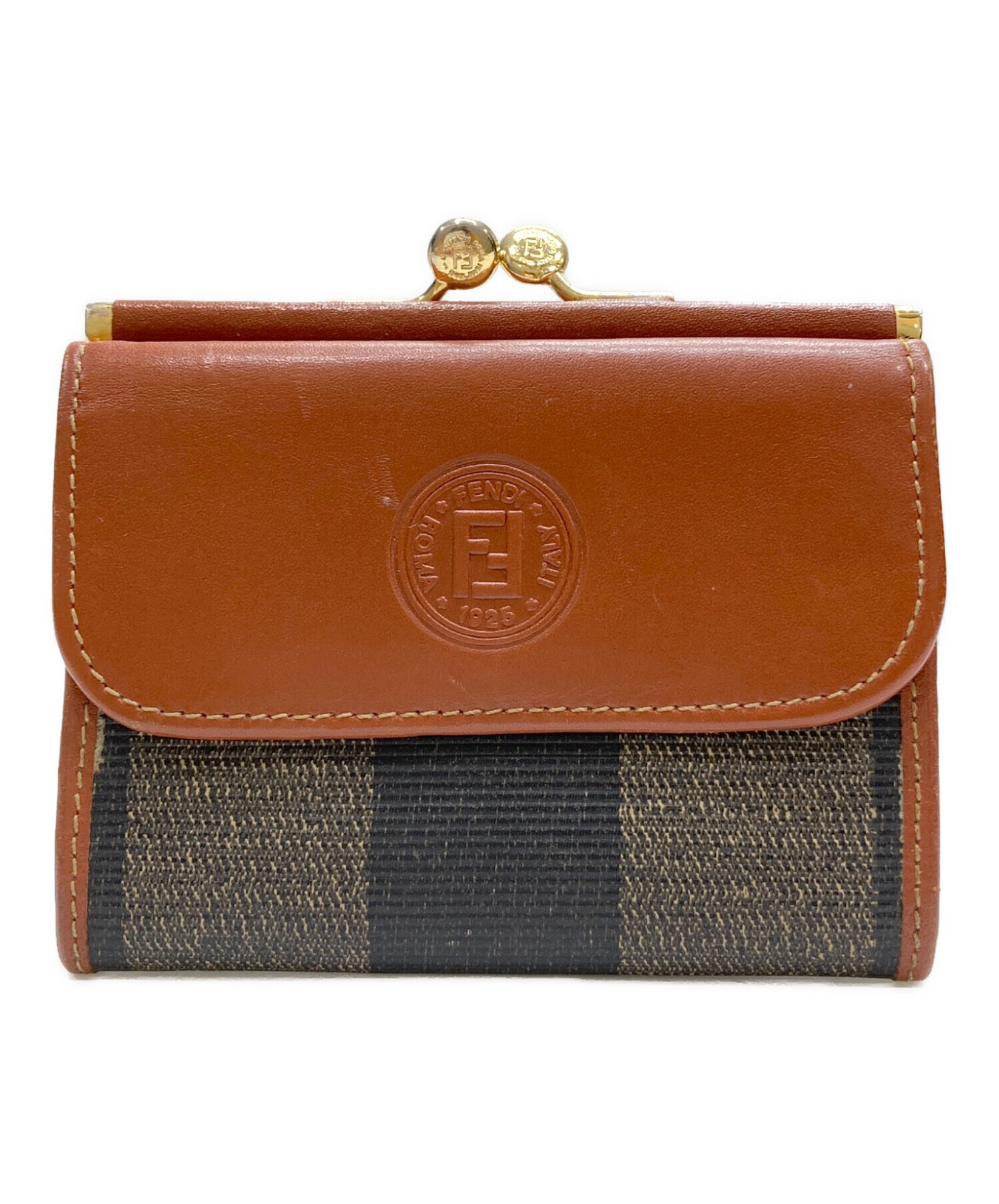 フェンディ FENDI ペカン柄 財布 ペカン 美品 折りたたみ コンパクト