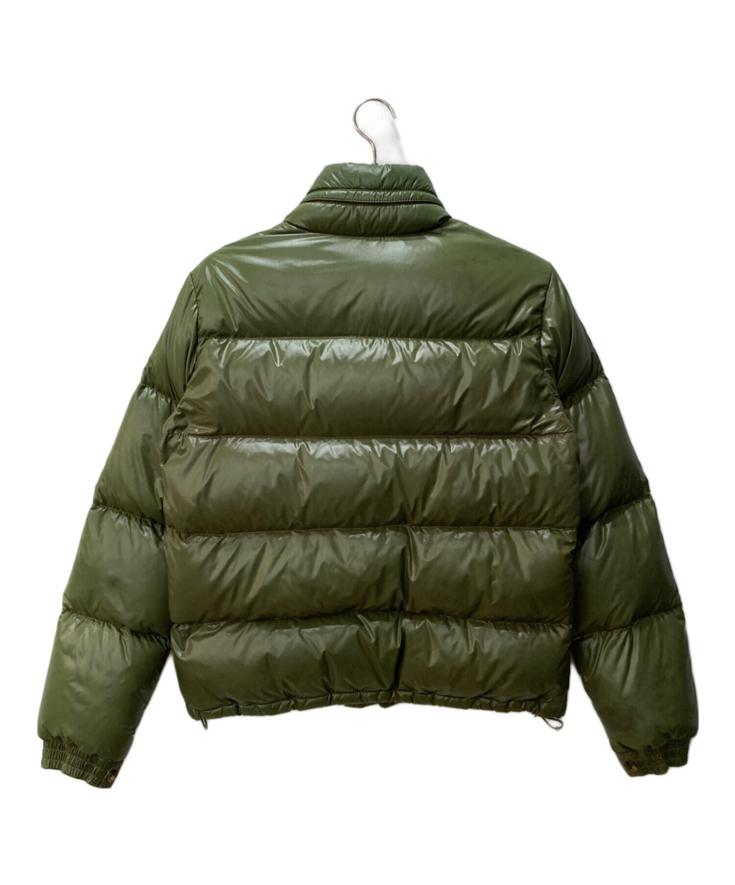 MONCLER EVEREST DOWN JACKET SHINY NYLON GREEN Zip Up Logo MONCLER