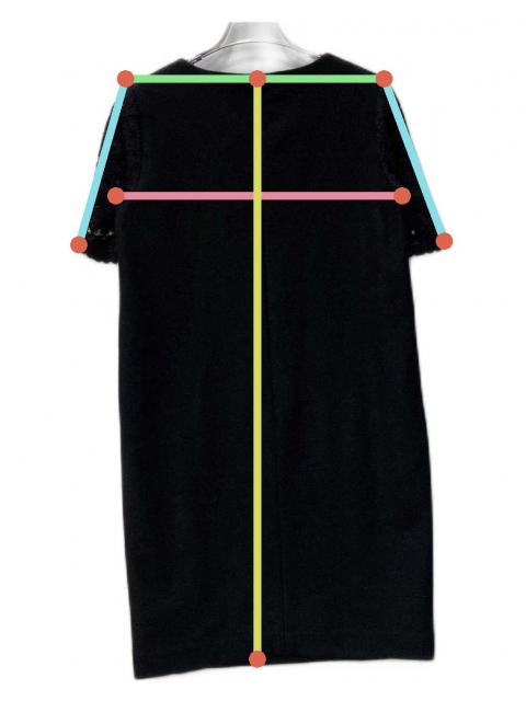 中古・古着通販】ANAYI (アナイ) 袖レースワンピース ブラック サイズ  