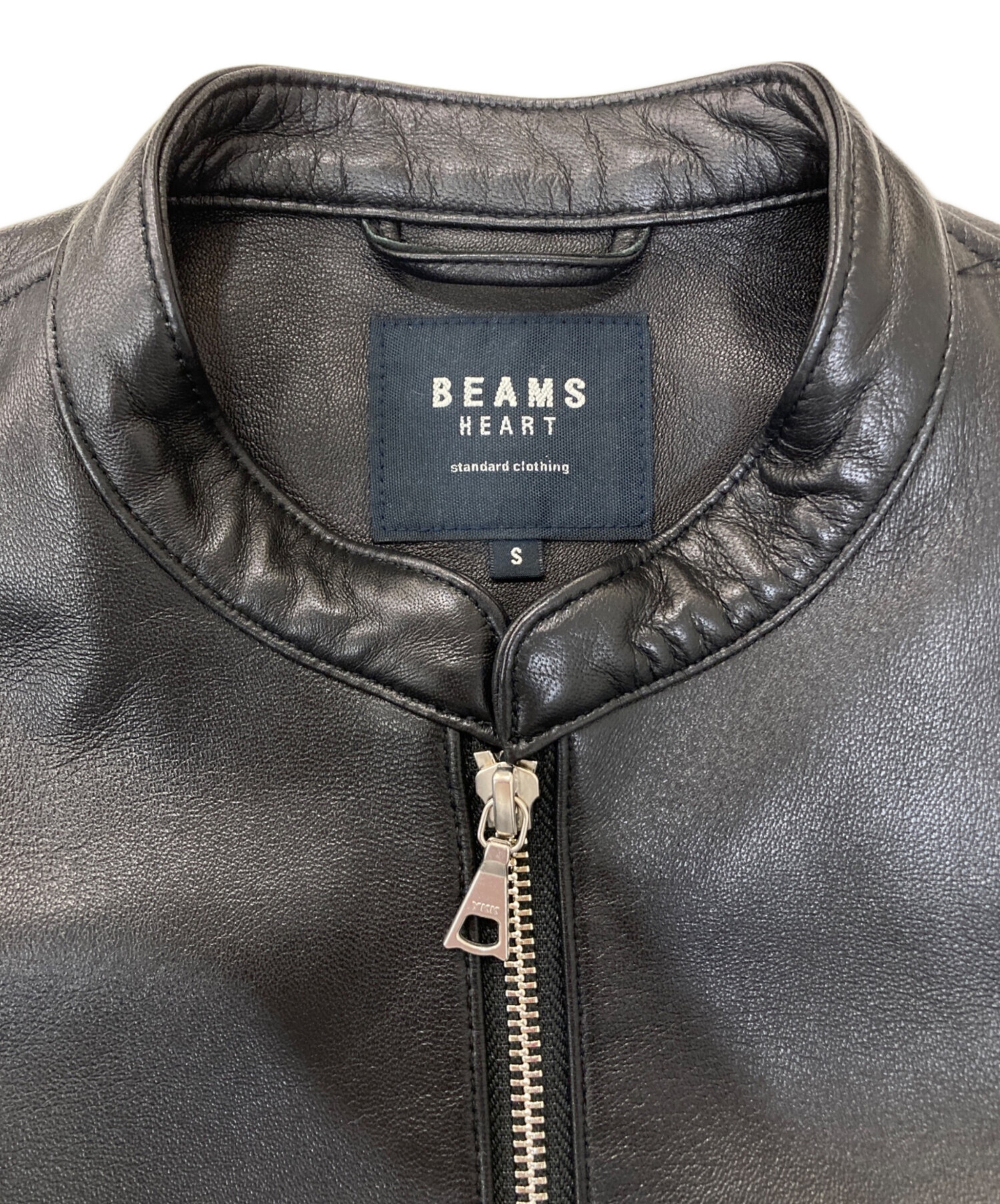 ［未使用品］beams heart ラムレザーシングルライダース　Sサイズ 中古・古着通販】BEAMS HEART (ビームスハート) ラムレザーシングル