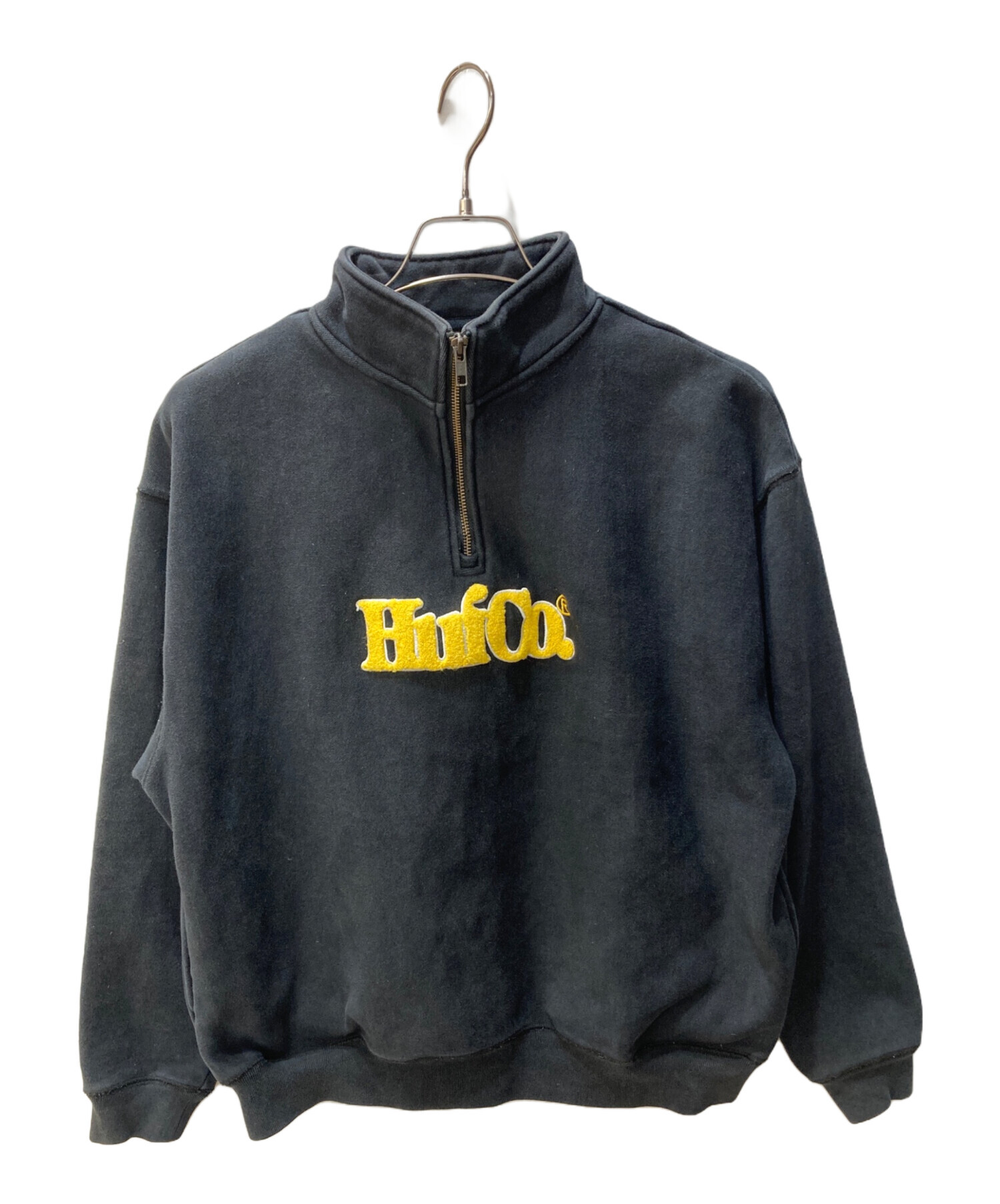 中古・古着通販】HUF (ハフ) ハーフジップスウェット ブラック 中古・古着通販】HUF (ハフ) ハーフジップスウェット ブラック