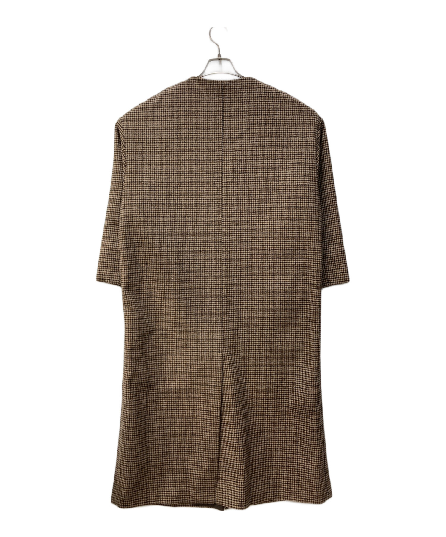 【新品タグ付き】Eaphi no collar wool check coat 中古・古着通販Eaphi (エフィ) NO COLLAR WOOL CHECK COAT Eaphi no