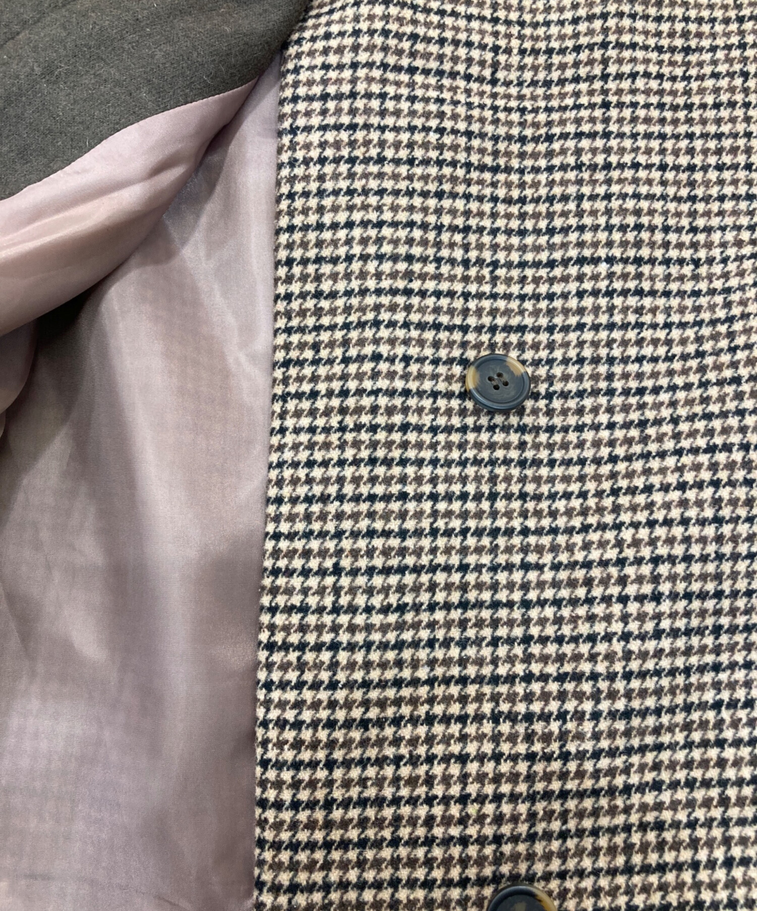 中古・古着通販】Eaphi (エフィ) NO COLLAR WOOL CHECK COAT ブラウン 