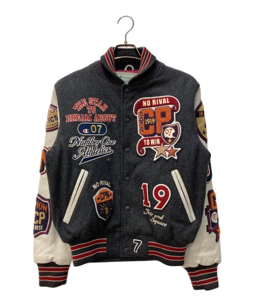 【希少】チャンピオンスタジャン　カウレザー　ウール　世界200着限定モデル 中古・古着通販】Champion (チャンピオン) スタジャン グレー サイズ:M