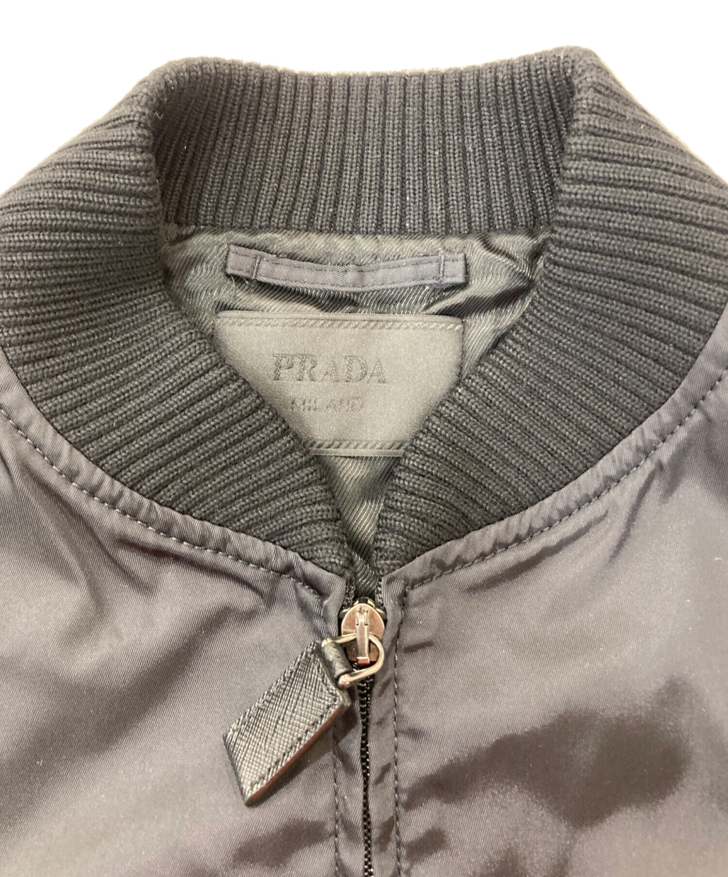 中古・古着通販】PRADA (プラダ) ナイロンボンバージャケット ブラック