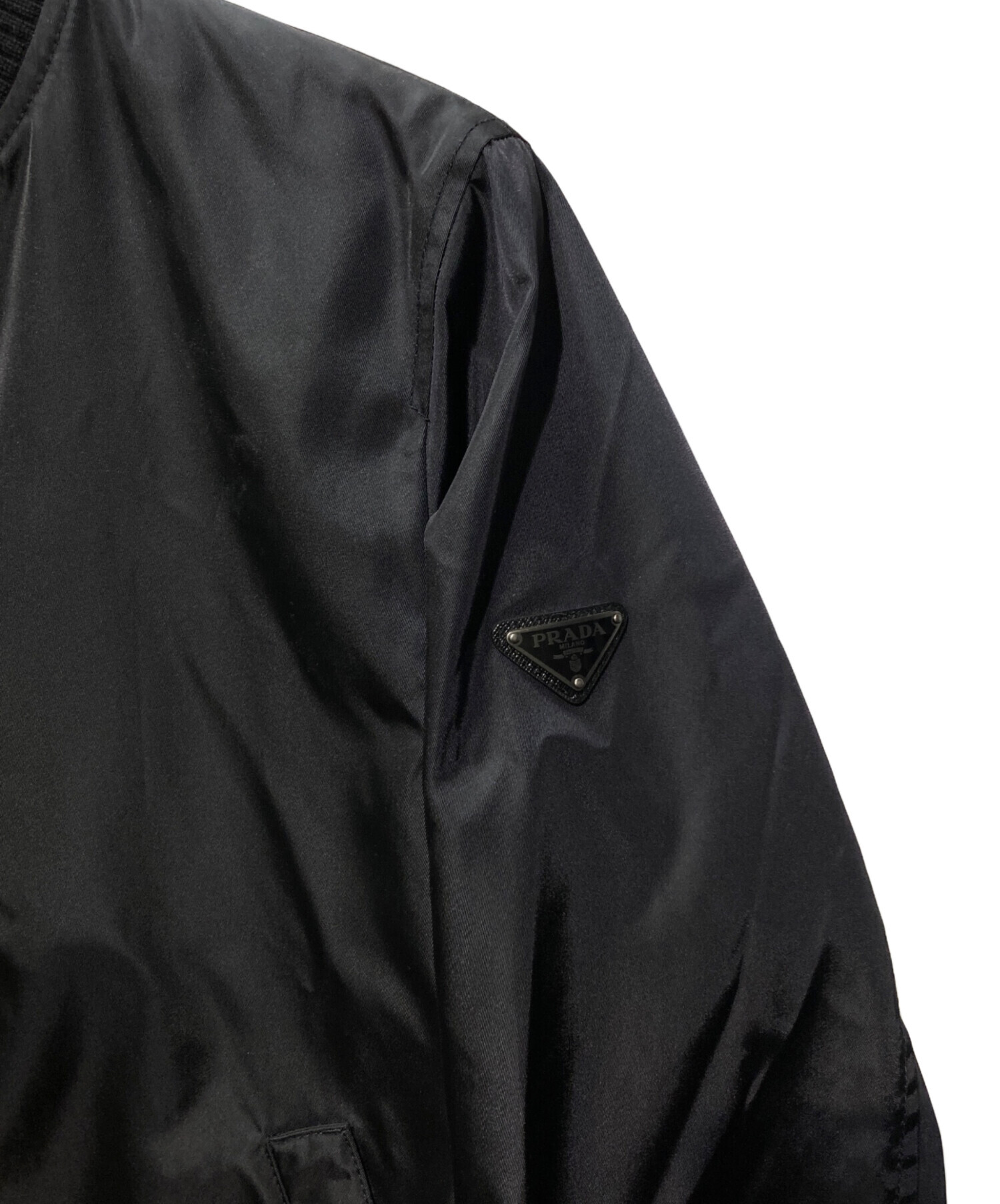 中古・古着通販】PRADA (プラダ) ナイロンボンバージャケット ブラック