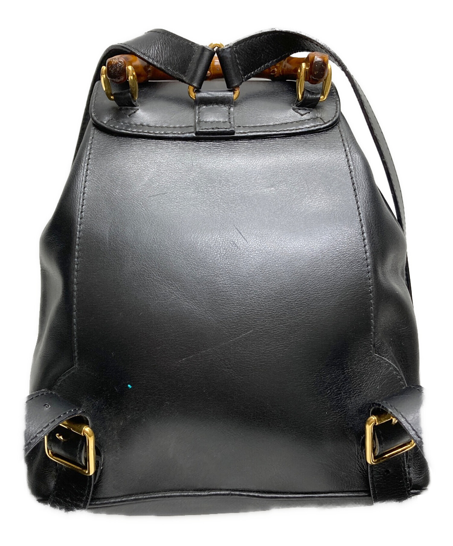 中古・古着通販】GUCCI (グッチ) バンブーレザーミニリュック ブラック
