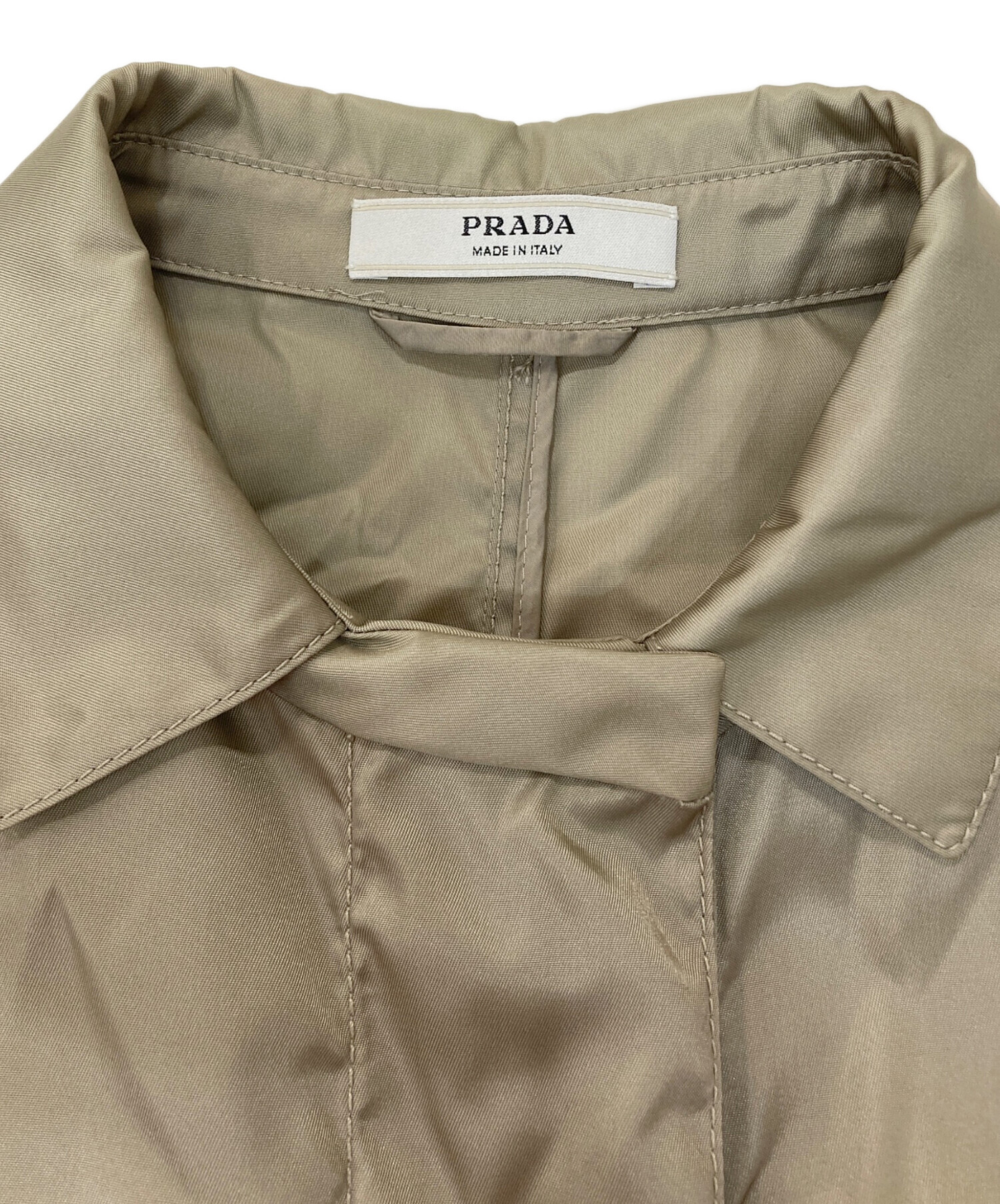 中古・古着通販】PRADA (プラダ) ナイロンコート ベージュ サイズ:40