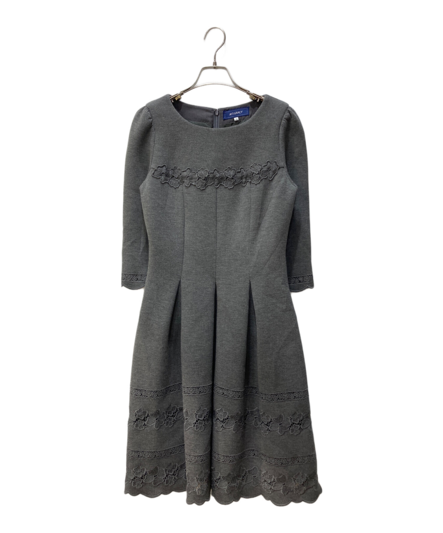 M'S GRACY ボンディングカットレースワンピース グレー 40 中古・古着通販】M'S GRACY (エムズグレイシー) ボンディングレース
