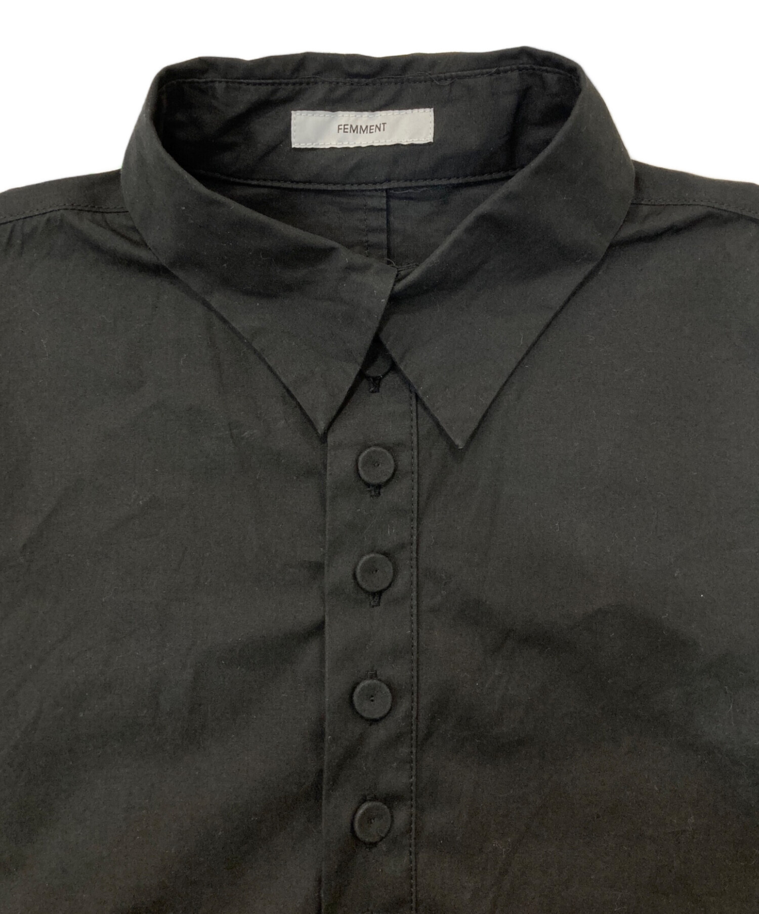 中古・古着通販】FEMMENT (ファモン) シャツワンピース ブラック