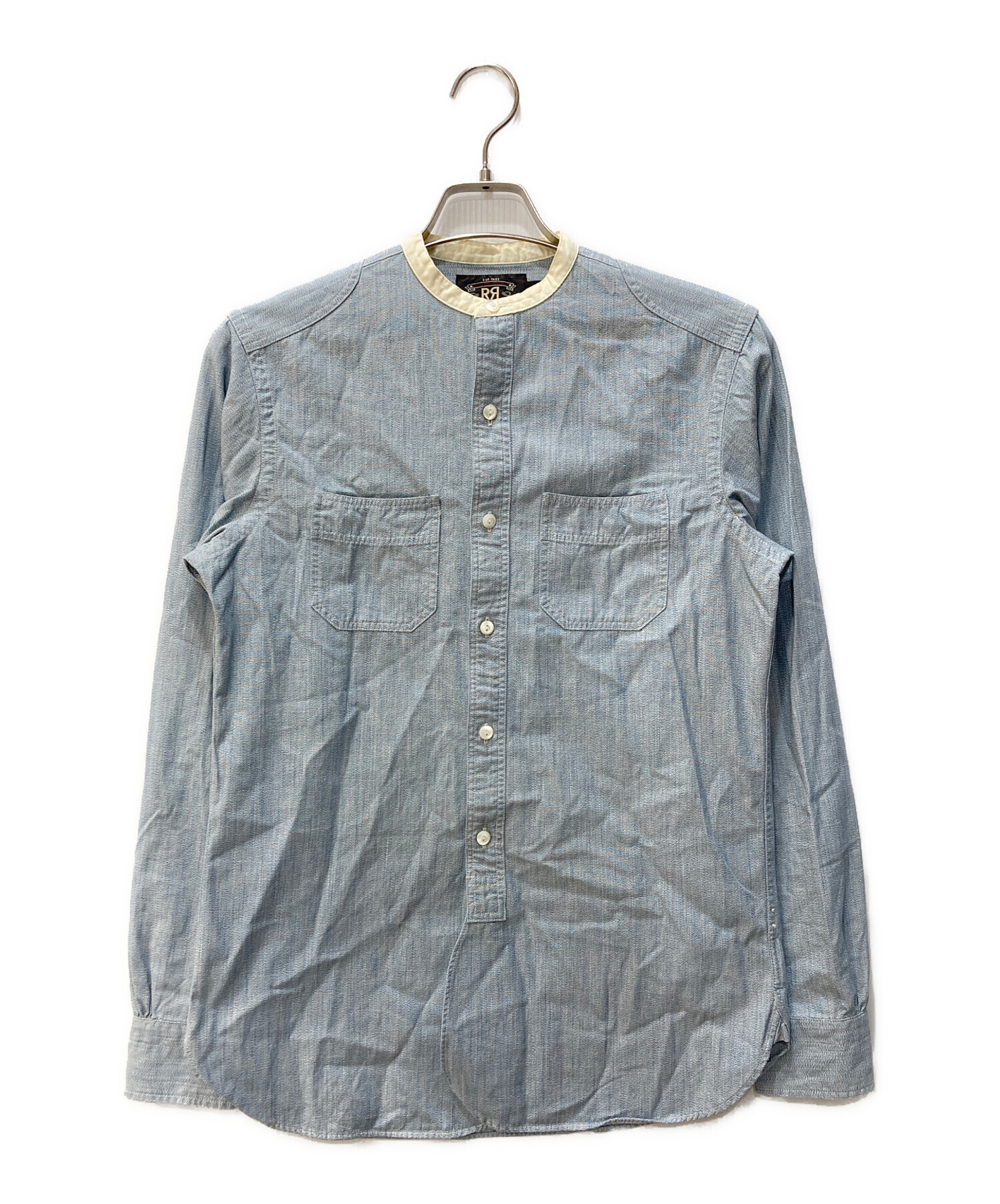 中古・古着通販】RRL (ダブルアールエル) バンドカラーシャツ スカイ