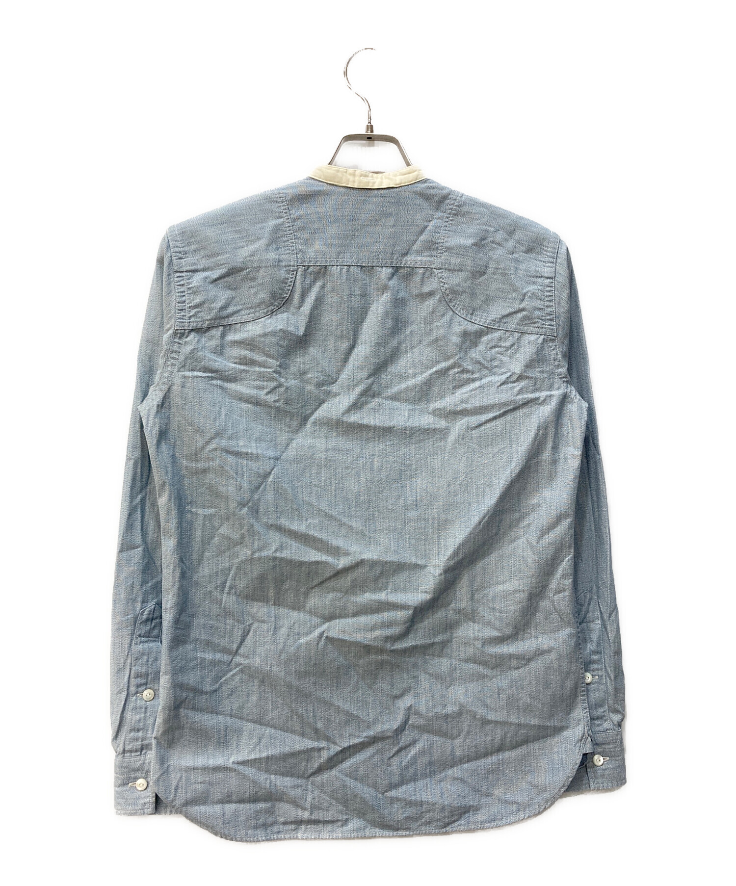 中古・古着通販】RRL (ダブルアールエル) バンドカラーシャツ スカイ