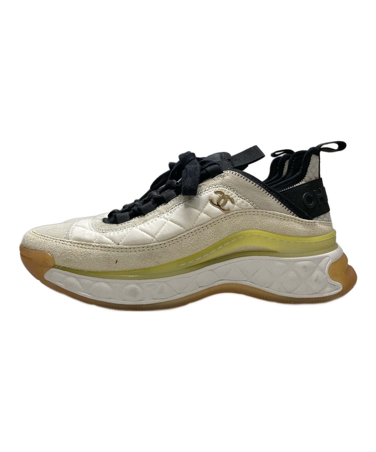 シャネルマトラッセスニーカー37 中古・古着通販】CHANEL (シャネル) マトラッセ スニーカー ベージュ