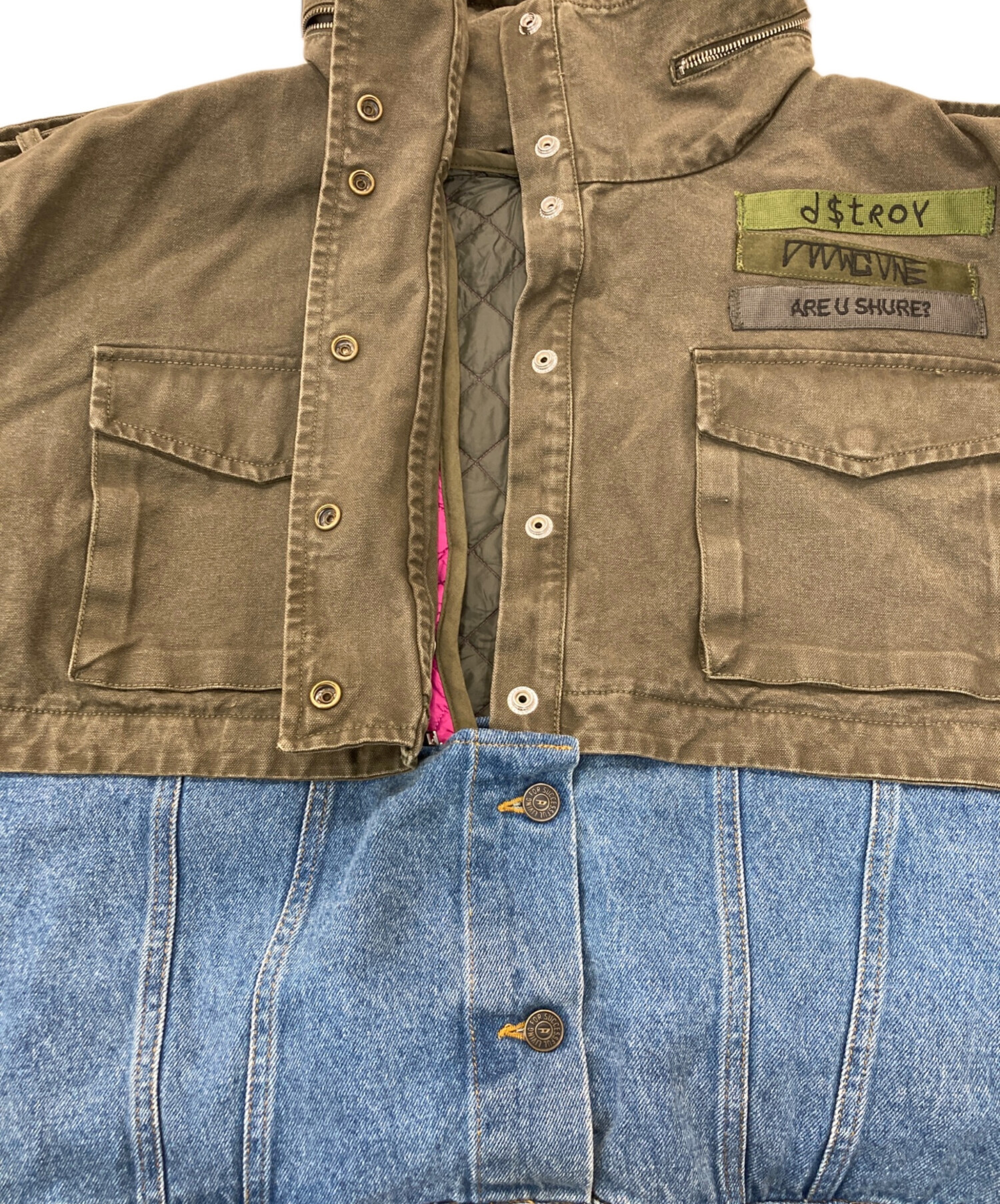 中古・古着通販】DIESEL (ディーゼル) デニムドッキングミリタリー